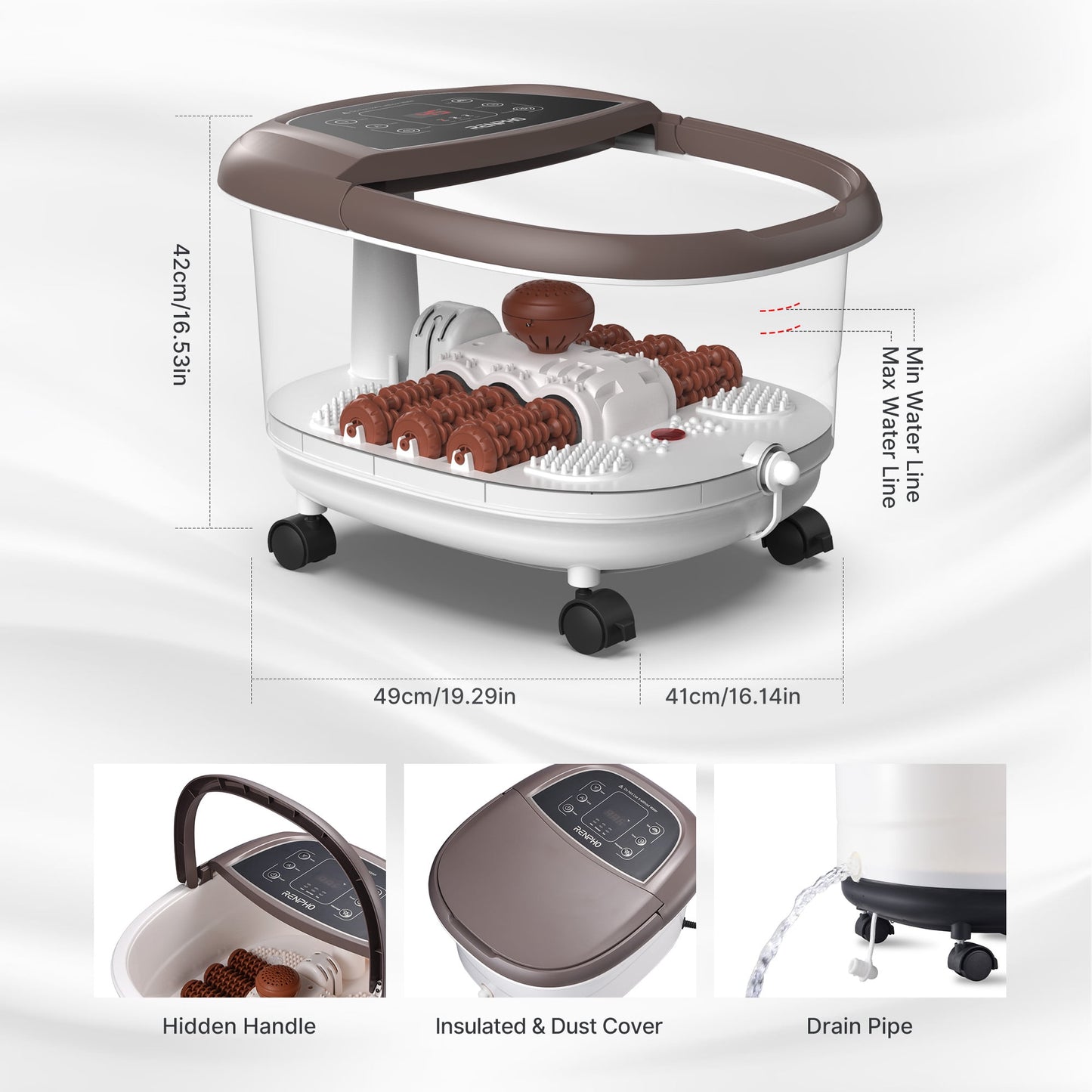RENPHO Foot Spa Bath Massager with Heat Bubbles Shiatsu Massage & Jets Foot Soak Tub Relieve Foot Muscle Pain, Mothers Day Birthday Gifts for Mom Womem