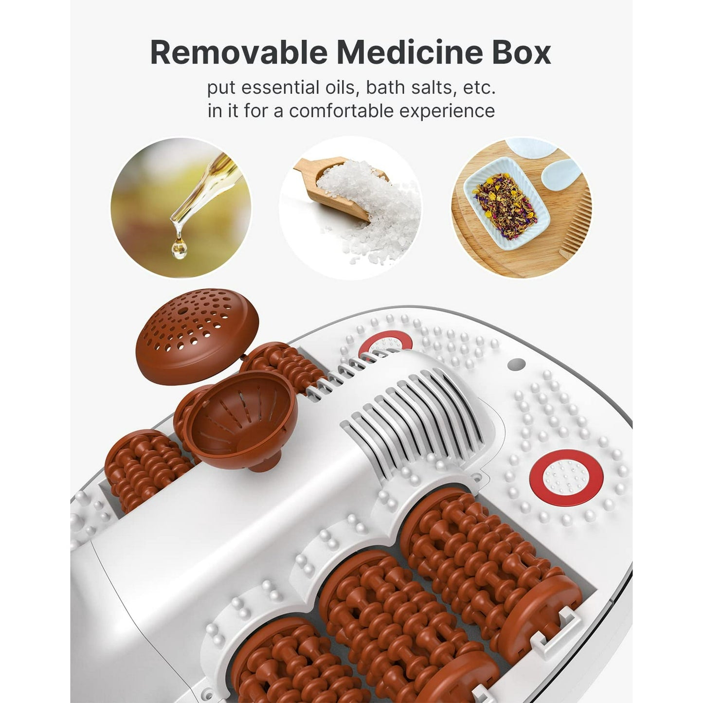 RENPHO Foot Spa Bath Massager with Heat Bubbles Shiatsu Massage & Jets Foot Soak Tub Relieve Foot Muscle Pain, Mothers Day Birthday Gifts for Mom Womem