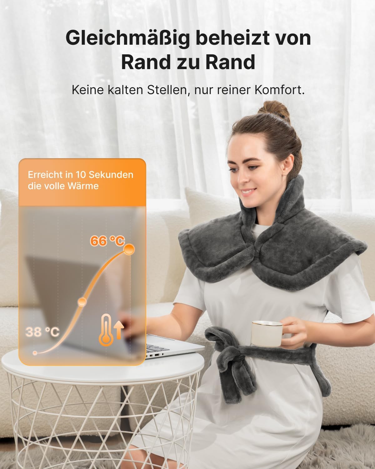 RENPHO Beschwertes Heizkissen für Nacken, Schultern & Rücken, Wärmeauflage