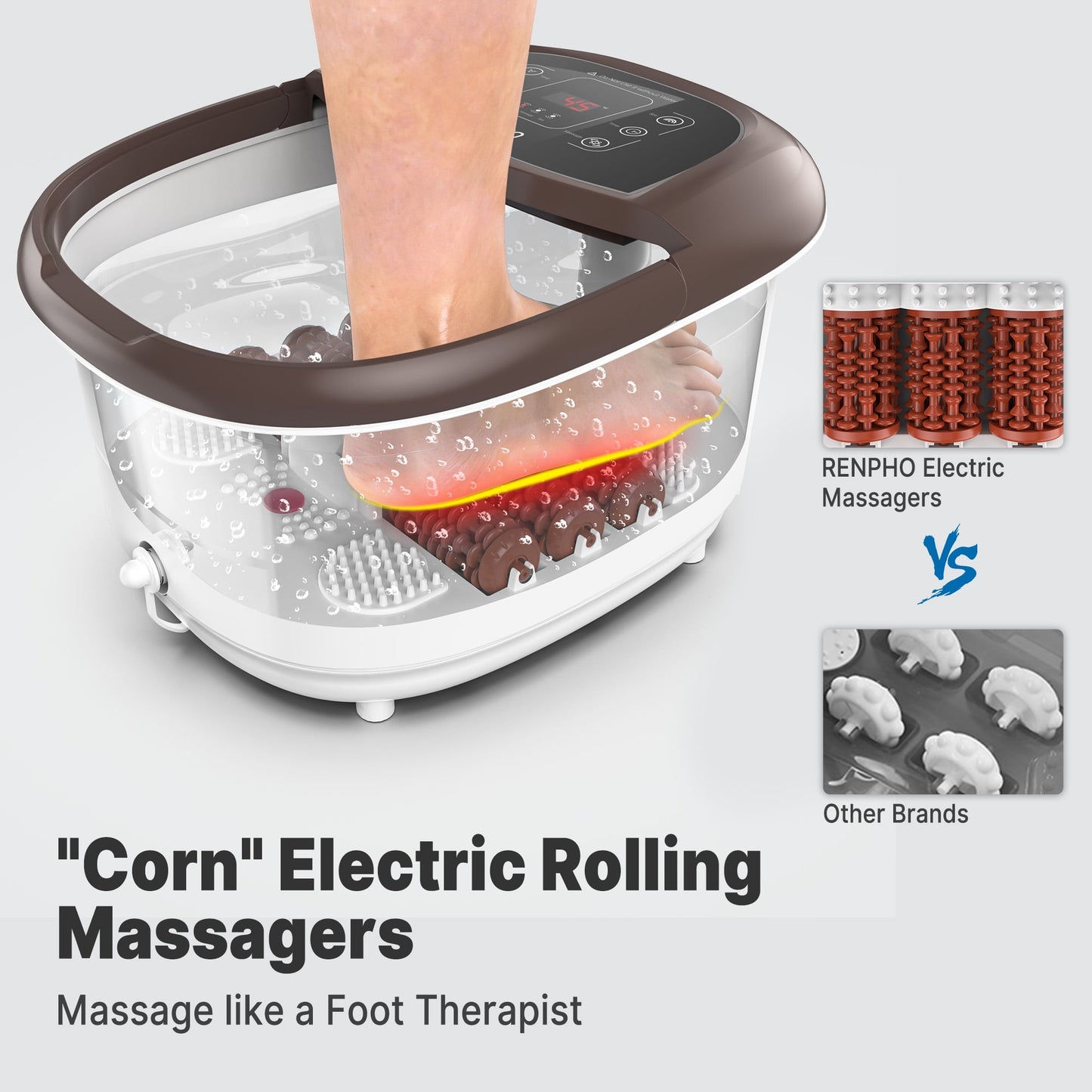 RENPHO Foot Spa Bath Massager with Heat Bubbles Shiatsu Massage & Jets Foot Soak Tub Relieve Foot Muscle Pain, Mothers Day Birthday Gifts for Mom Womem
