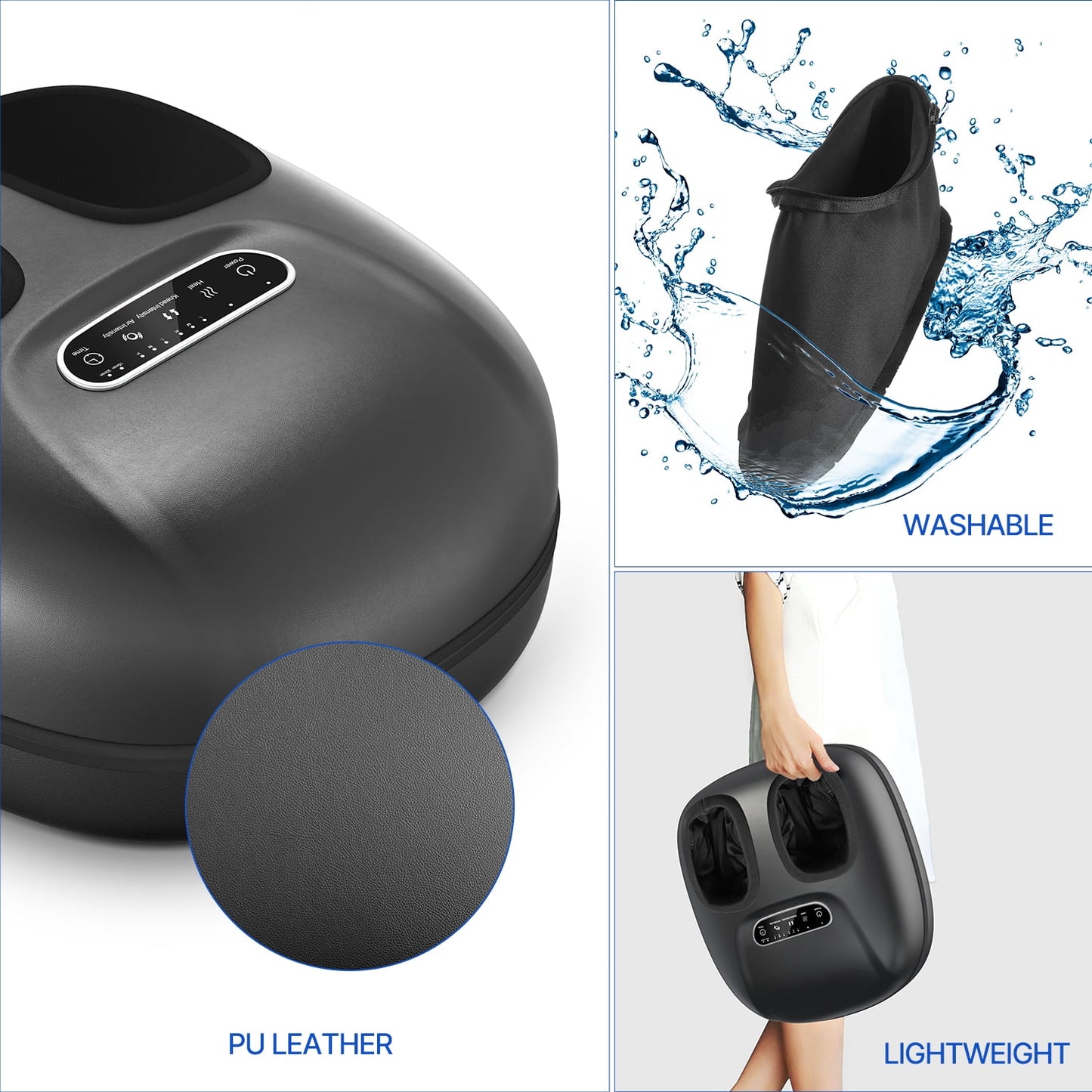 Renpho Shiatsu Foot Massager with Heat for Neuropathy Tired Foot Blood Circulation, FSA HSA Eligible, Birthday Gifts for Mom Dad Women Men, Black