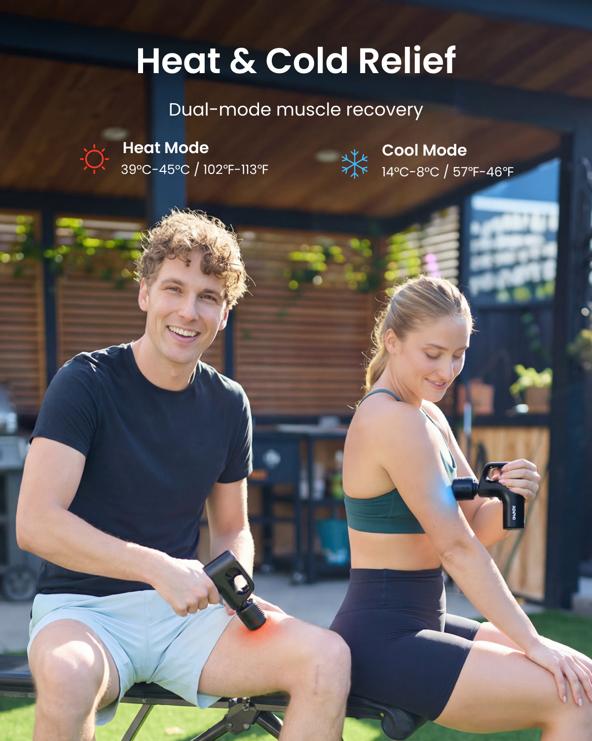 RENPHO Mini Massage Gun with Heat and Cold, Valentine's Day Gifts, Percussion Deep Tissue Back Massager Ergonomic Design 5 Speeds for Muscle Therapy