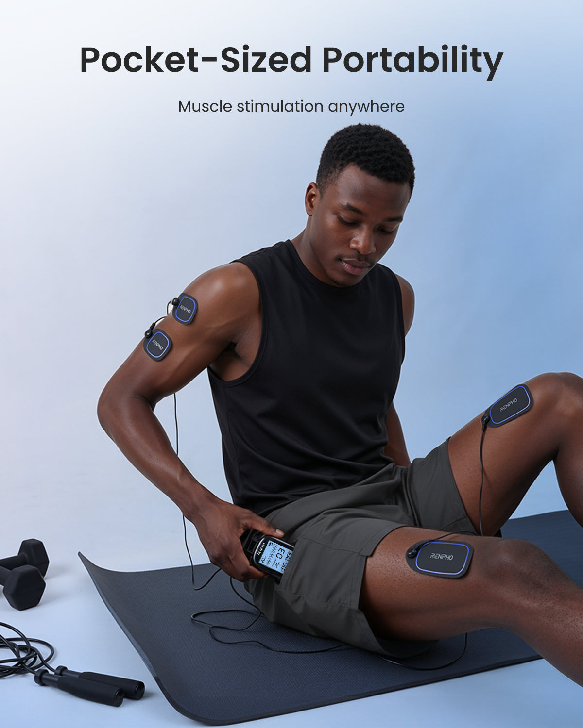 RENPHO TENS Unit Muscle Stimulator, Independent Dual Channel, 60 Programs, 20 Intensities, Reusable Gel Electrode Pads