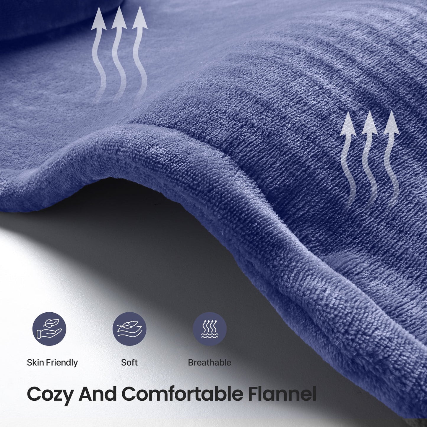 RENPHO Electric Heating Pad for Back Pain Relief, Large Electric Heating Pad for Neck & Wrap with 6 Heat Settings & Auto Shut-Off - 24"x37" - Dark Blue