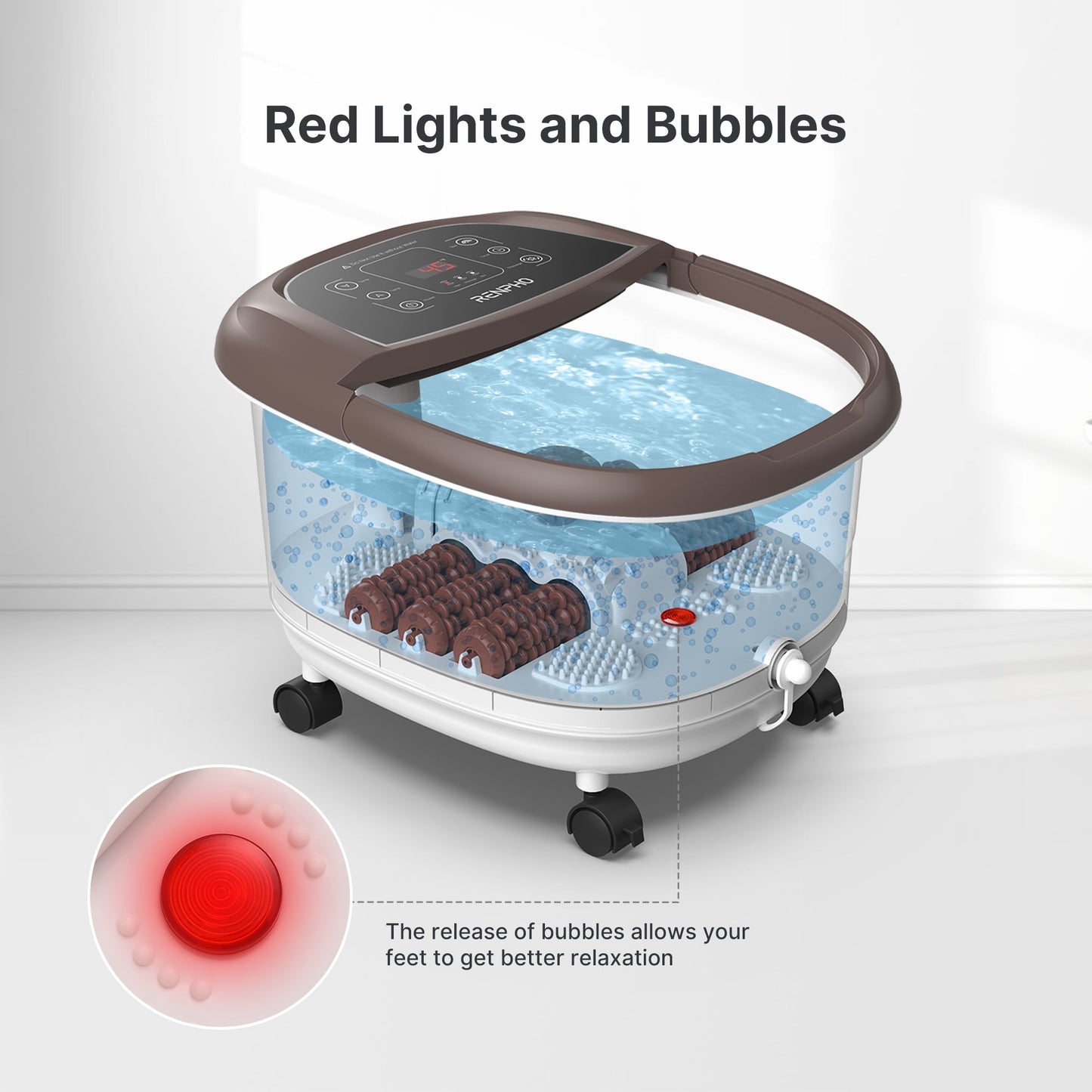 RENPHO Foot Spa Bath Massager with Heat Bubbles Shiatsu Massage & Jets Foot Soak Tub Relieve Foot Muscle Pain, Mothers Day Birthday Gifts for Mom Womem