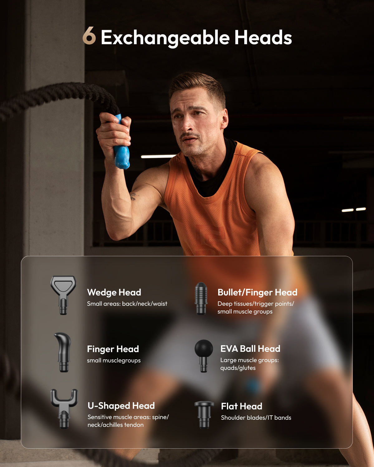 Massage Gun, Handheld Electric Muscle Massager, Deep Tissue Percussion Device, 30 Speed Levels, 6 Exchangable Massage Heads, LED Touch Display, Ultra-Quiet Motor, Portable & Travel-Friendly