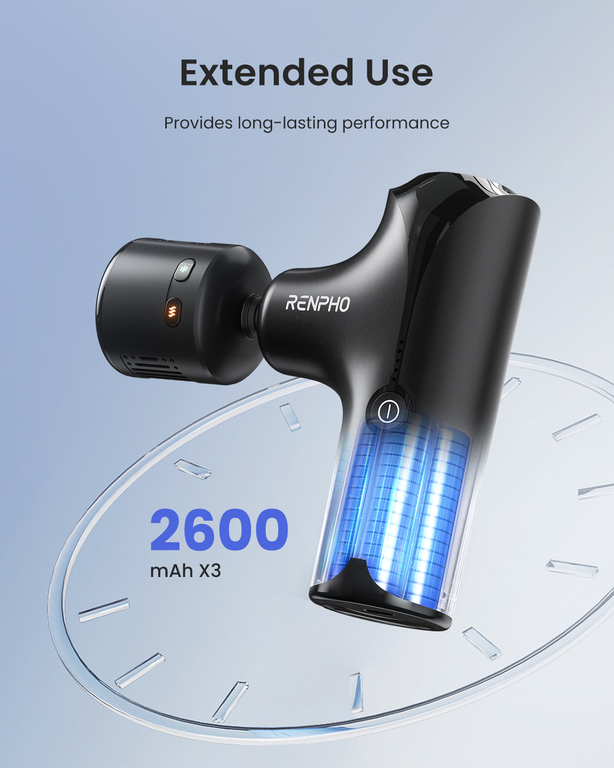 RENPHO Mini Thermacool Massage Gun with Heat and Cold, Portable Deep Tissue Heated Relief, 5 Speed Settings, Fast Charging, Travel Massage Gun with Carry Case, Quiet Back Massager