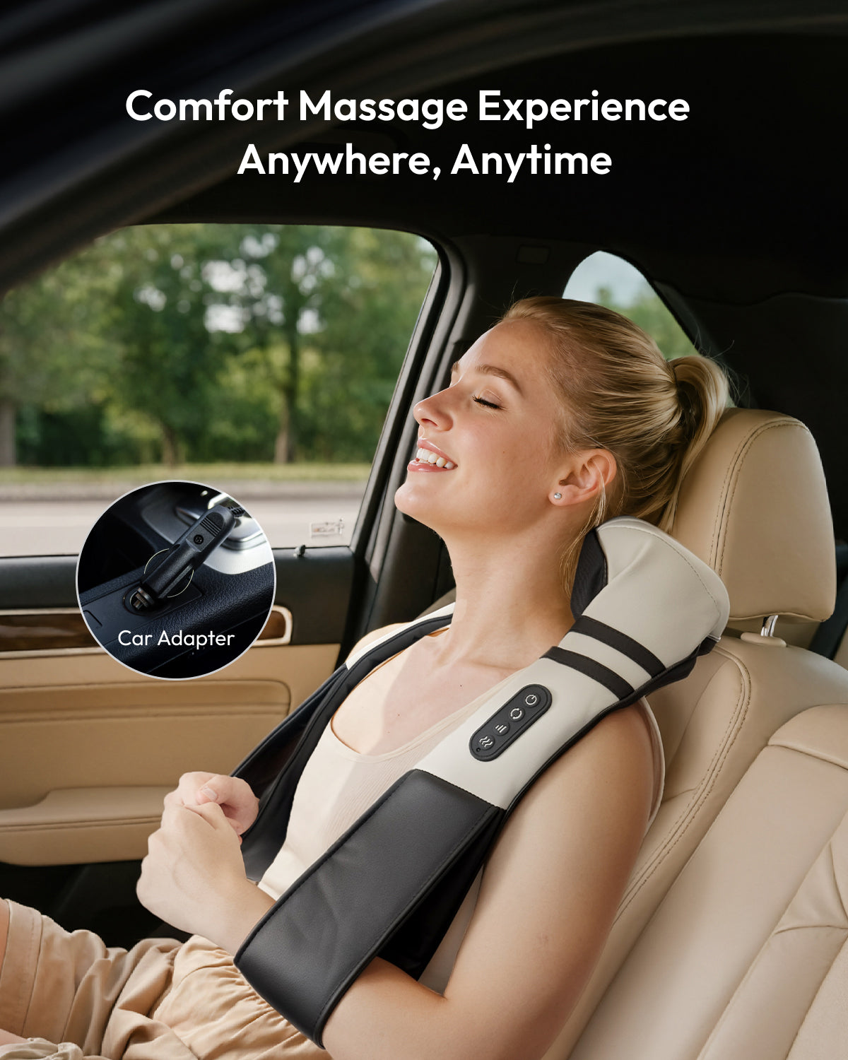 Neck Back Massager with Heat, Gift for Women/Men/Mom/Dad, 8 Node Electric Massager with Kneading for Neck, Shoulder, Back, Legs, Use at Home, Office, Car