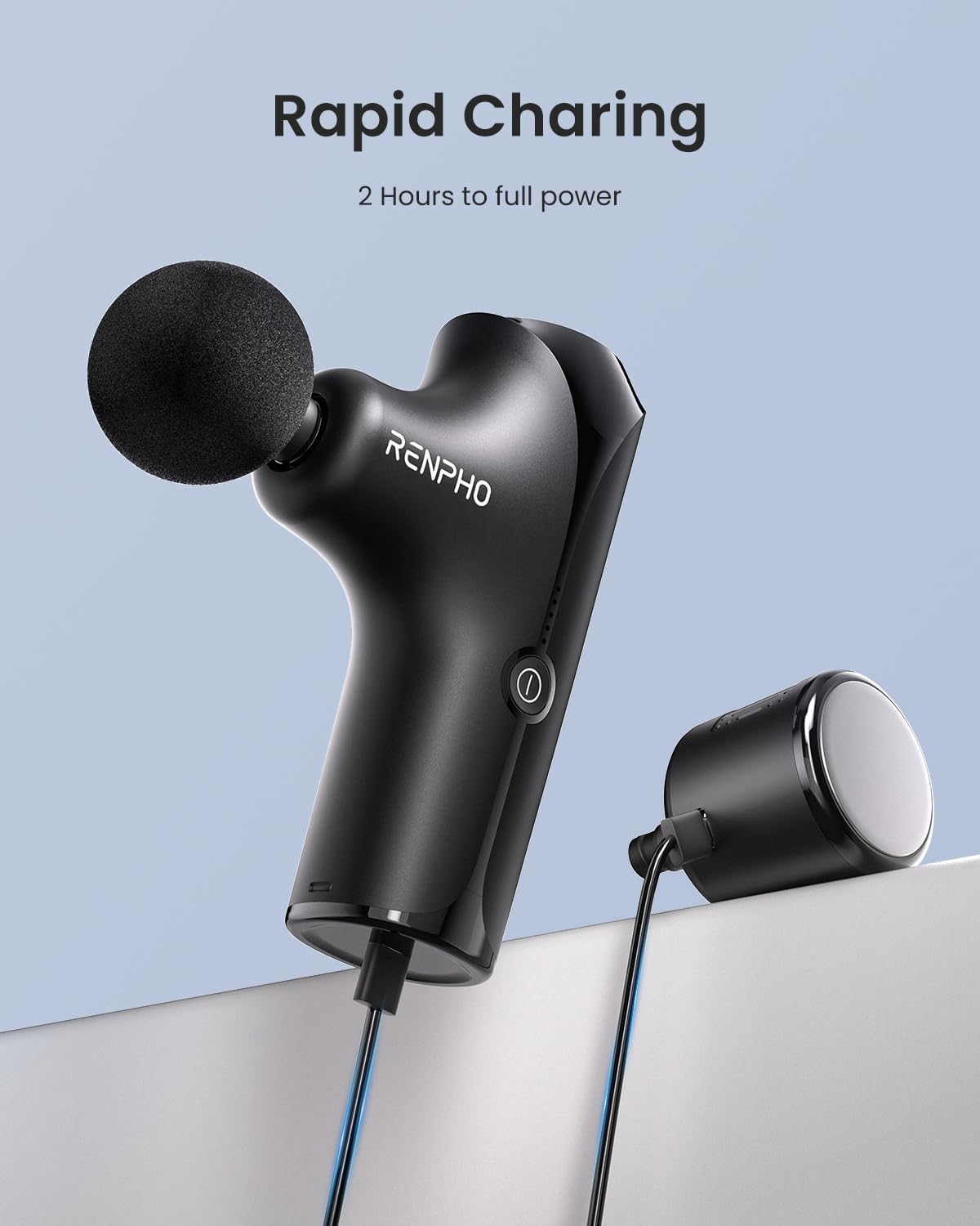 RENPHO Mini Massage Gun with Heat and Cold, Professional Pocket-Sized Percussion Massager, Portable Deep Tissue Massager with Travel Carry Bag