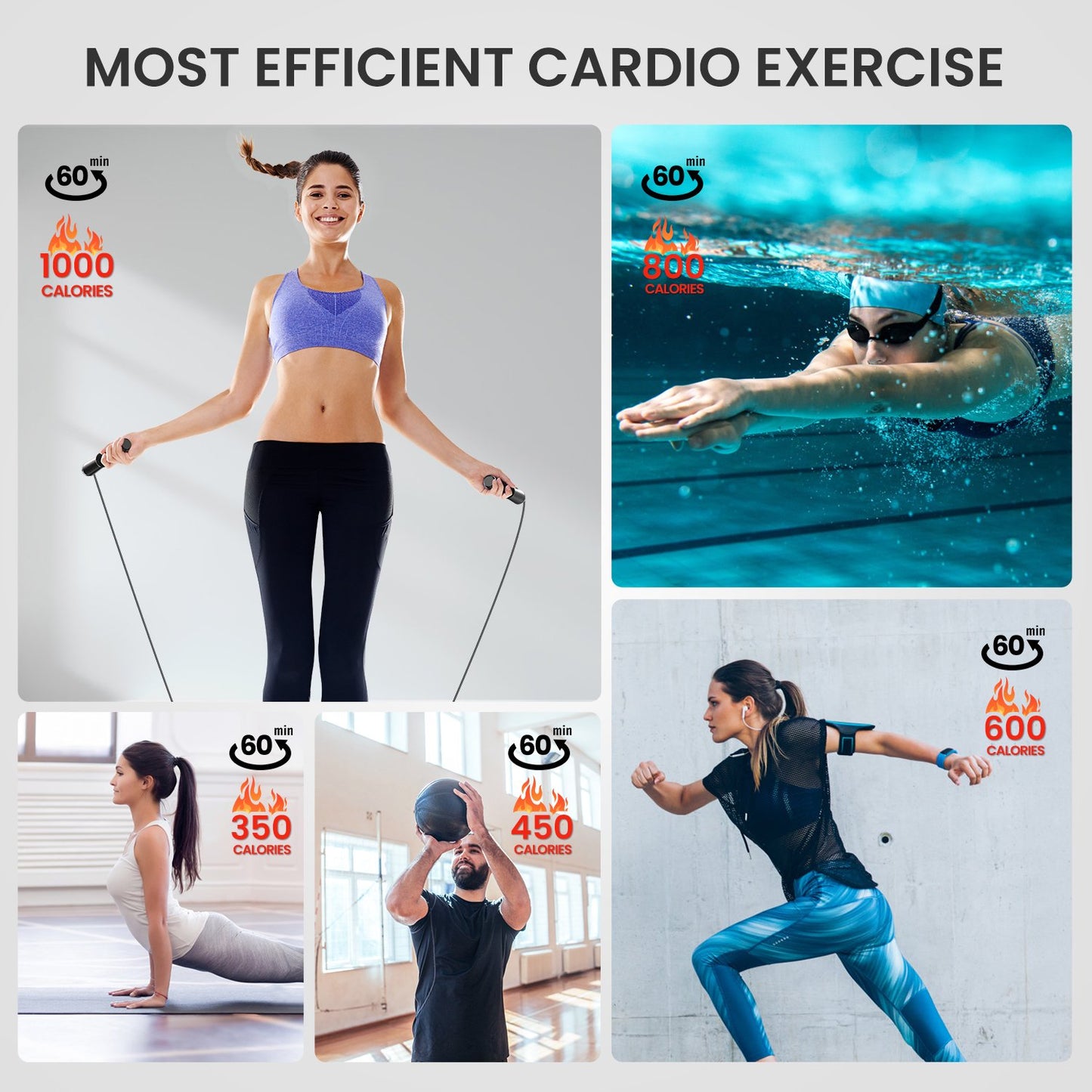 RENPHO Smart Jump Rope, Fitness Skipping Rope with APP Data Analysis and HD LCD Display