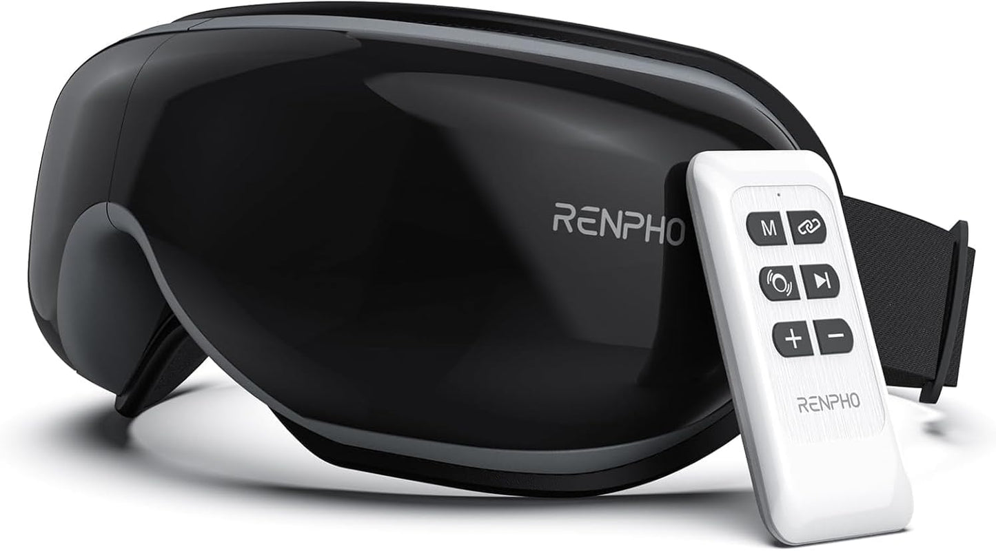 RENPHO Eyeris1 Eye Massager with Heat, Birthday Gifts for Women Men Her Him, Remote Control Kneading Air Compression, Eye Mask Bluetooth Music Reduce Fatigue