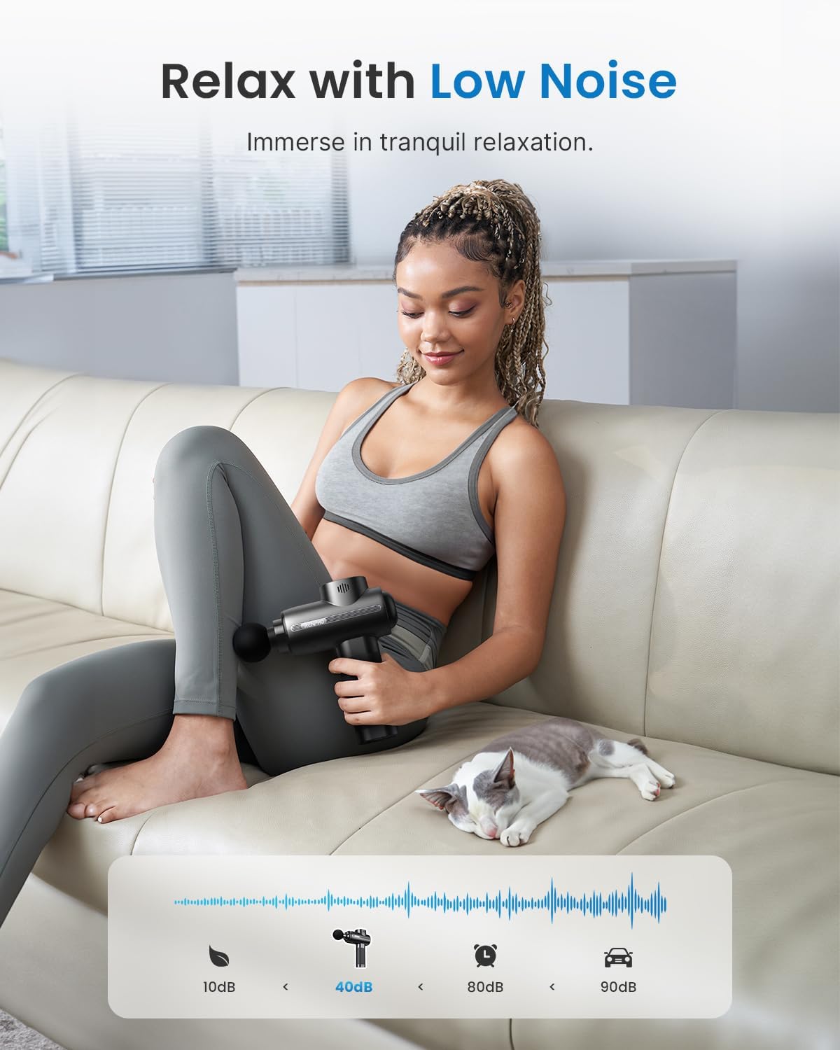 Massagepistole, RENPHO Massage Gun bis zu 3200U/min Massage Gun Massagegerät mit USB C Ladeanschluss zur Linderung von Muskelentspannung, Bestes Geschenk für Familie, Schwarz