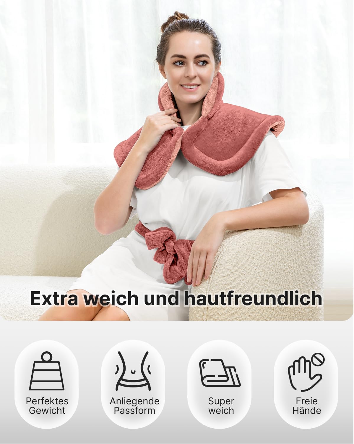 RENPHO Beschwertes Heizkissen für Nacken, Schultern & Rücken, Wärmeauflage