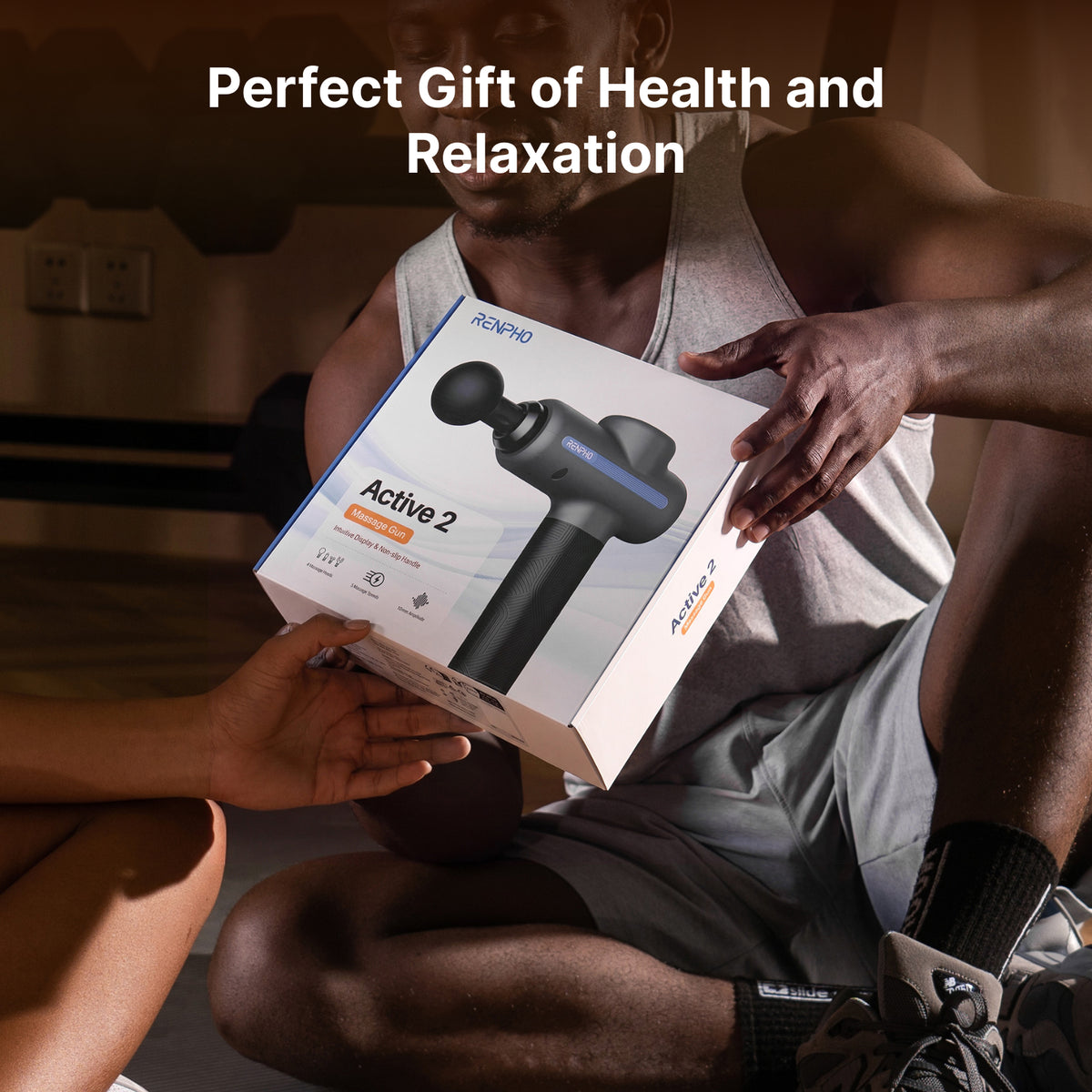 RENPHO Percussion Massage Gun, Handheld Deep Tissue Muscle Massager for Neck Back Shoulder Pain Relief