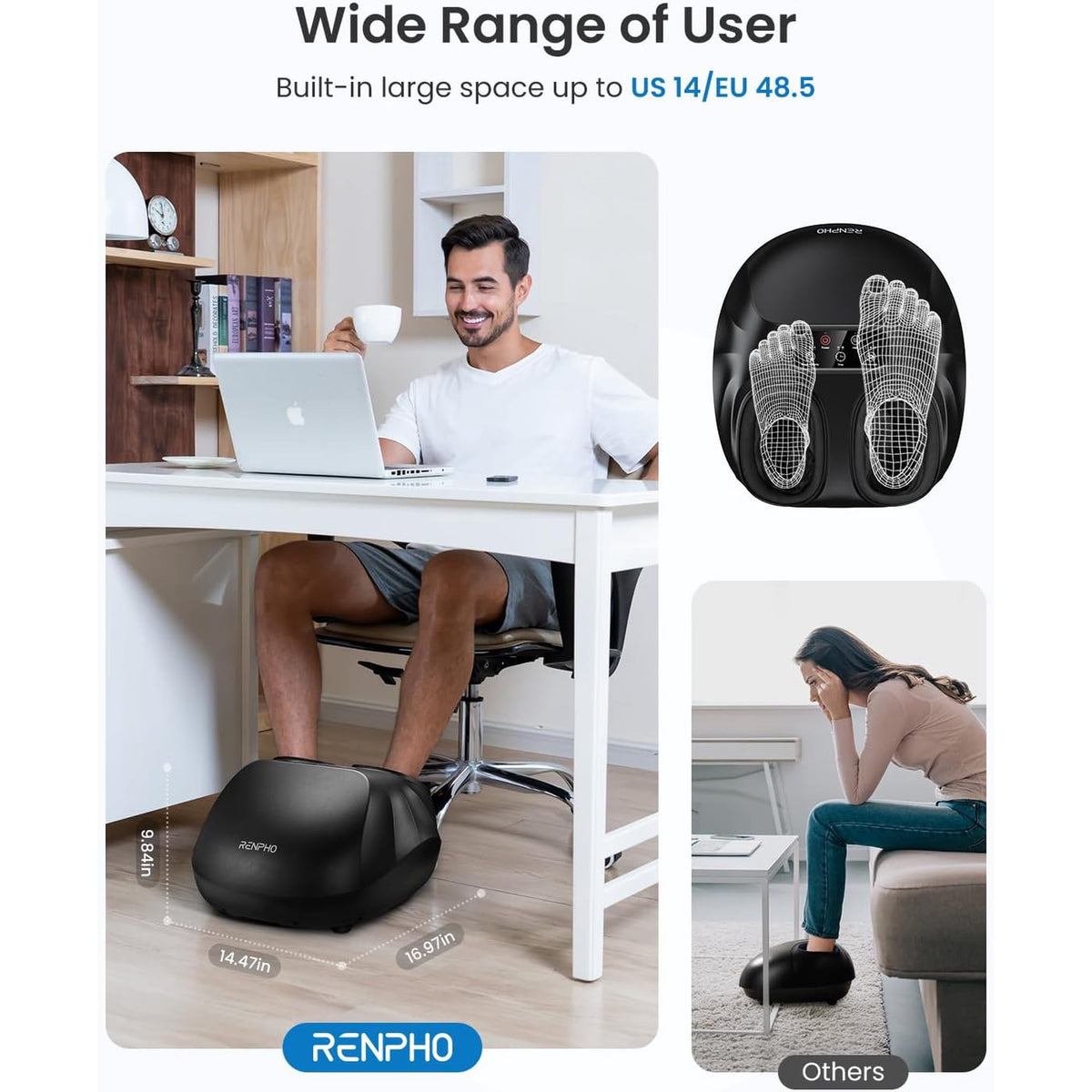 RENPHO Electric Shiatsu Foot Massager with Remote, Foot Massager Machine with Heat