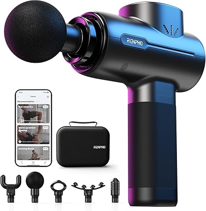 RENPHO Massage Gun, Portable Percussion Massager 3200 RPM Motor Massager