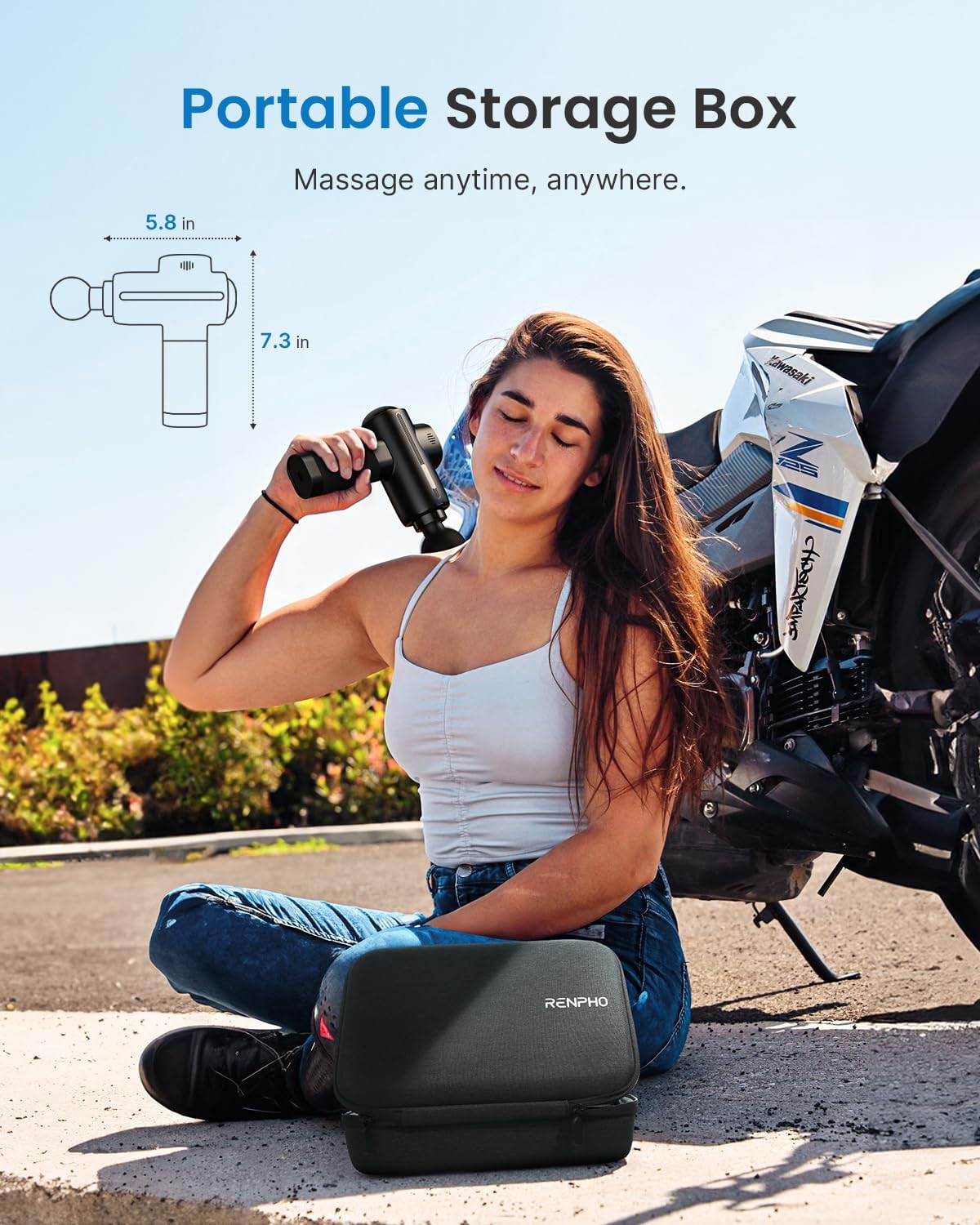 Massagepistole, RENPHO Massage Gun bis zu 3200U/min Massage Gun Massagegerät mit USB C Ladeanschluss zur Linderung von Muskelentspannung, Bestes Geschenk für Familie, Schwarz