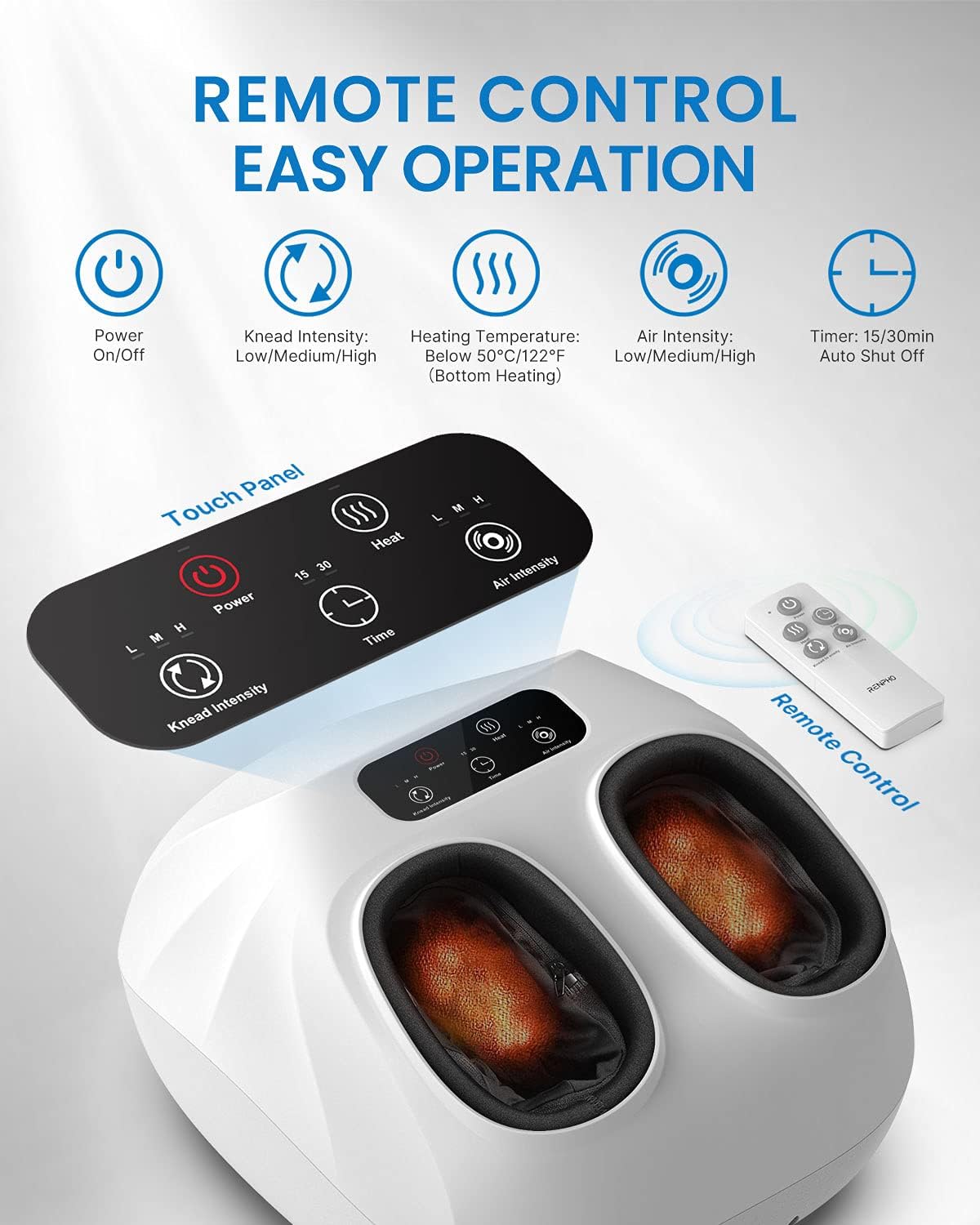 RENPHO Shiatsu Foot Massager with Heat, Foot Massager Machine for Plantar Fasciitis & Neuropathy, Pain Relief