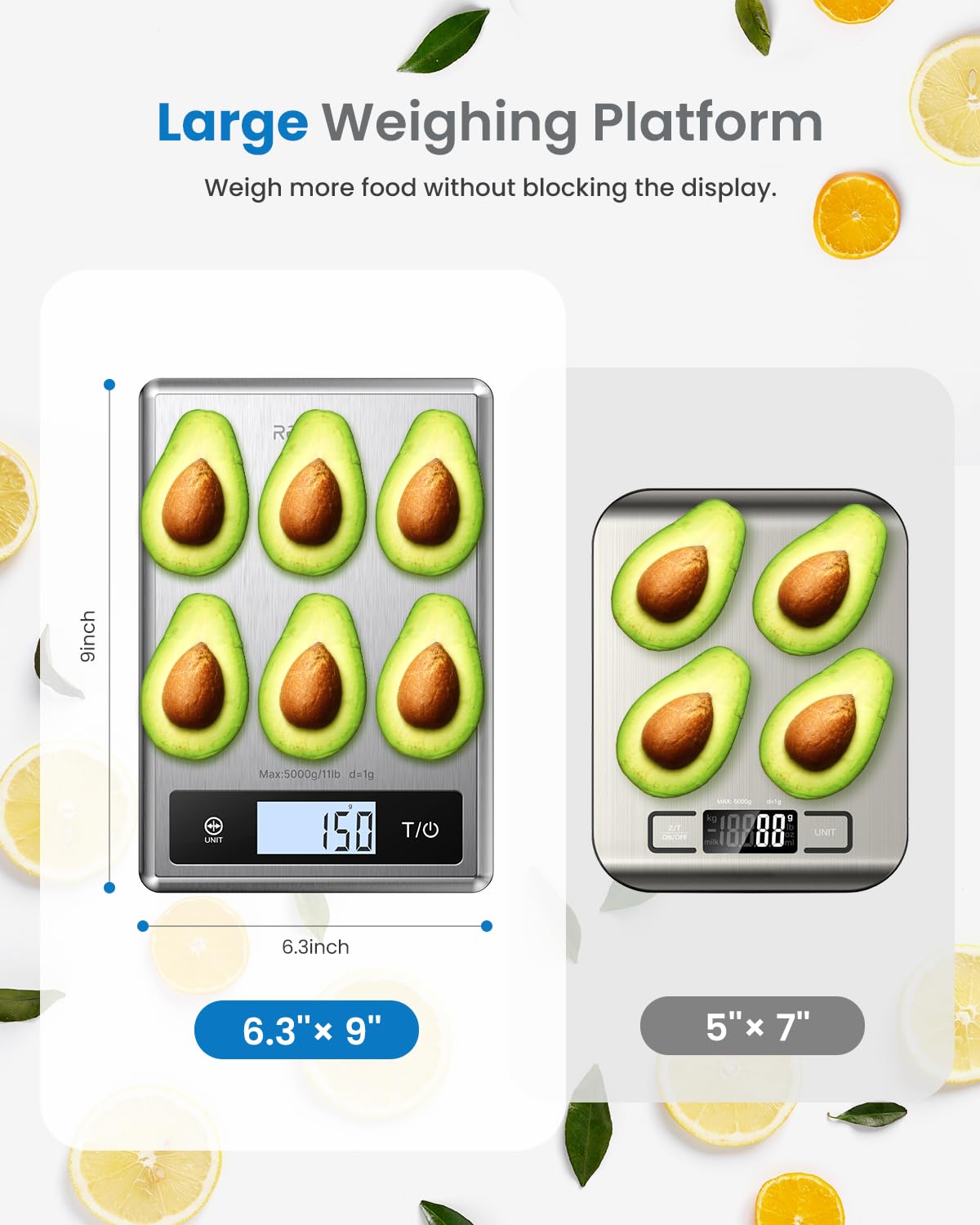 RENPHO Digital Food Scale, Kitchen Scale for Baking, Cooking and Coffee with Nutritional Calculator for Keto, Macro, Calorie and Weight Loss with Smartphone App, Stainless Steel