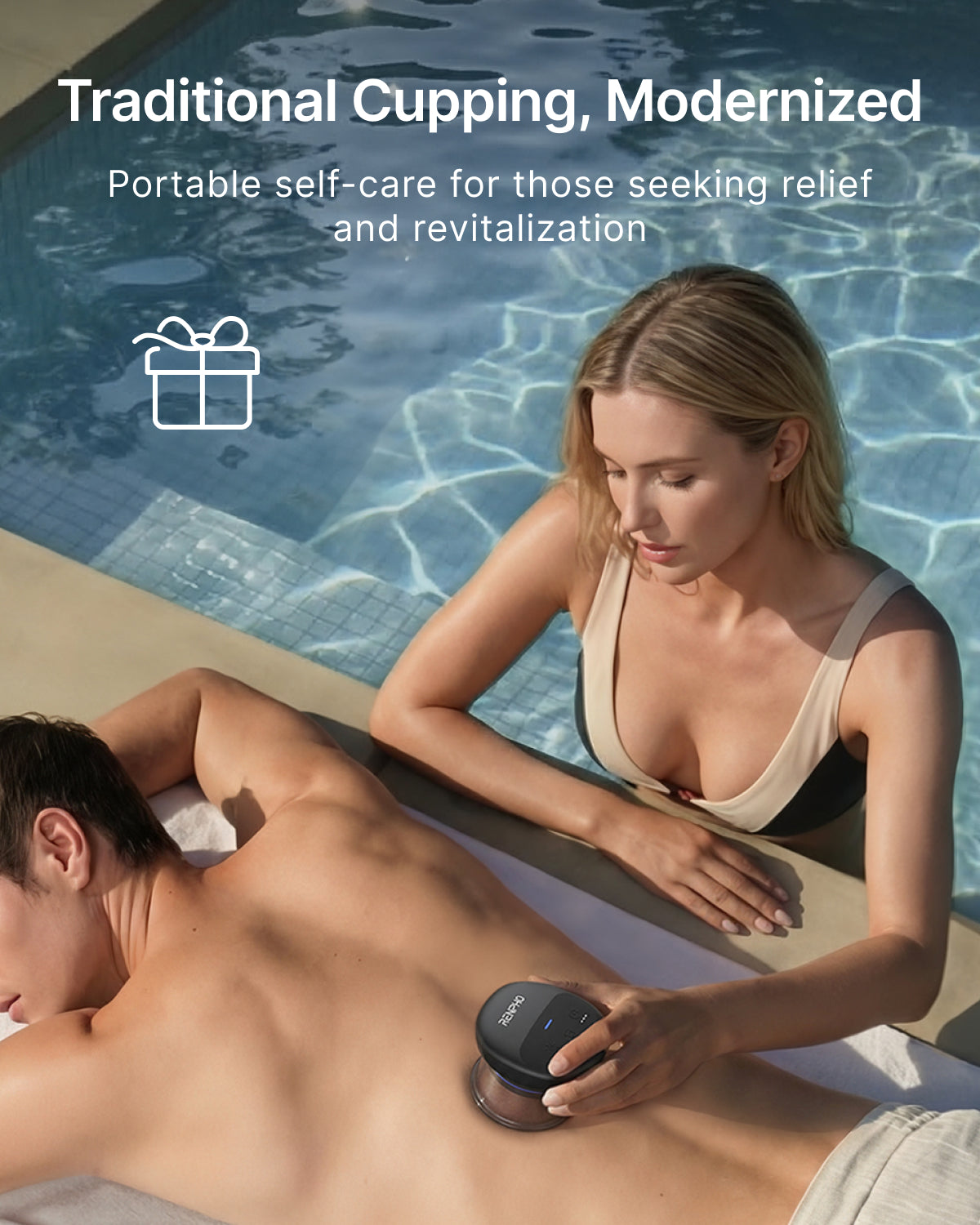 RENPHO Emberace Cup Cupping Massager with 850nm Infrared Heating, 2-Pack | 3 Suction Levels up to -55KPa, Rechargeable Multi-Device Sync, 6 Heads, Pouch, Ideal for Athlete & Office Tension Relief
