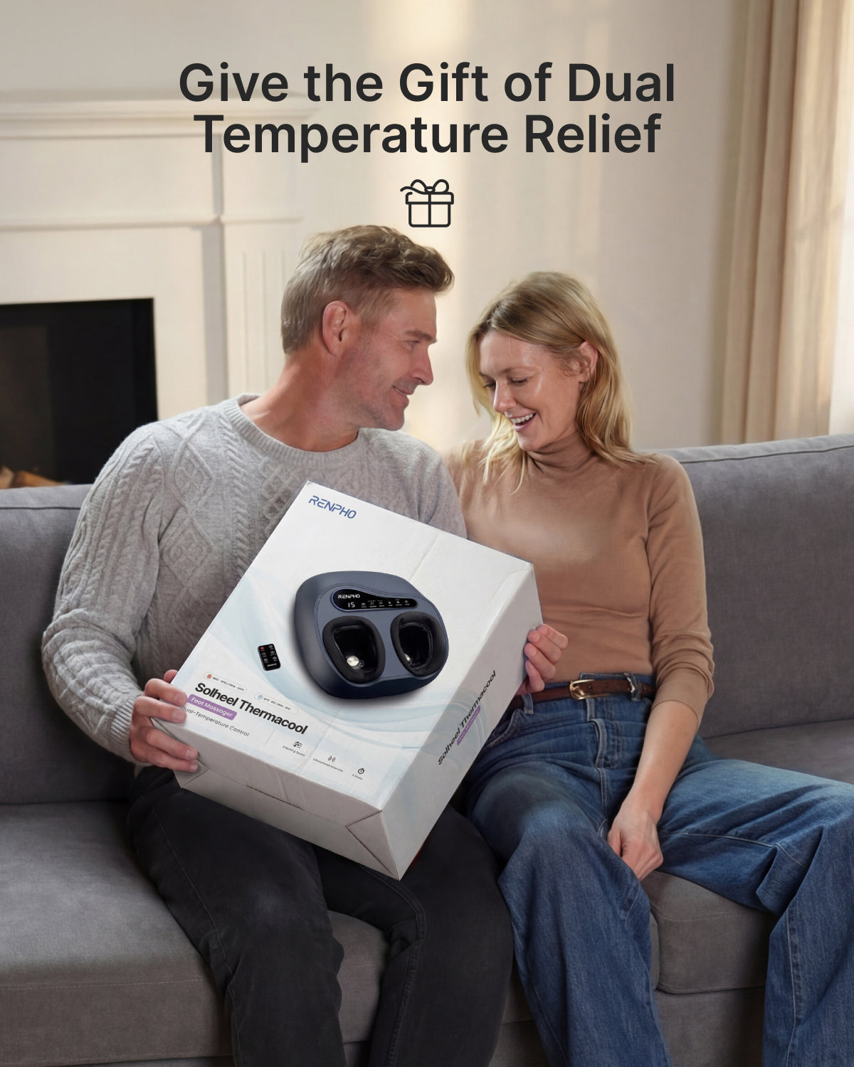 RENPHO Thermacool 2-in-1 Foot Massager with Heat & Cold, Adjustable 3 Kneading & 5 Compression Settings, Shiatsu Foot Massager for Plantar Fasciitis, Neuropathy & Muscle Recovery, Up to US Size 13