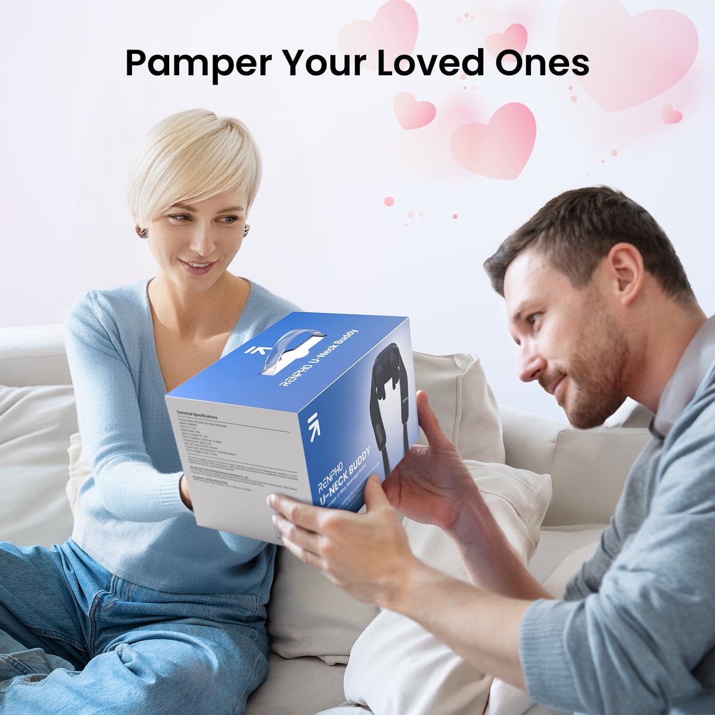Renpho Neck and Shoulder Massager with Heat, 6D Deep Tissue Kneading Shiatsu Massager Pillow for Pain Relief, Gift for Women Men,Cordless