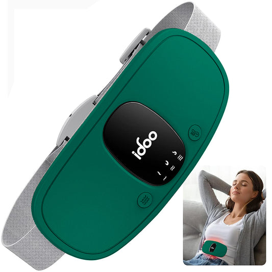 iDOO Cordless Heating Pad for Period Cramps, 3 Heat Setting, 3 Massage Modes,Birthday Christmas Gifts for Girlfriend Mom Wife Women, FSA HSA Eligible, Green