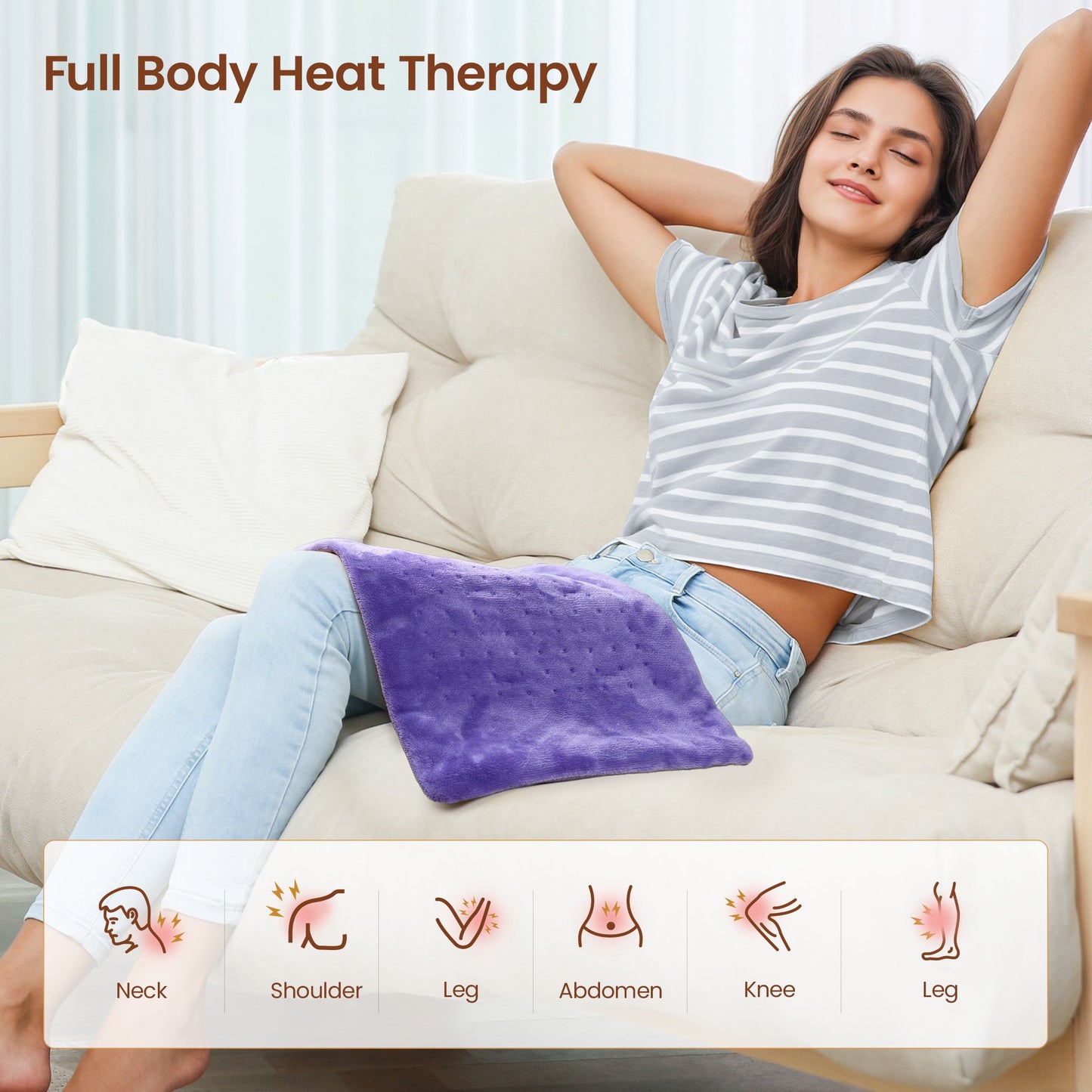 RENPHO Heating Pad for Back Pain Relief & Period Cramps,Heat Pad for Neck and Shoulder