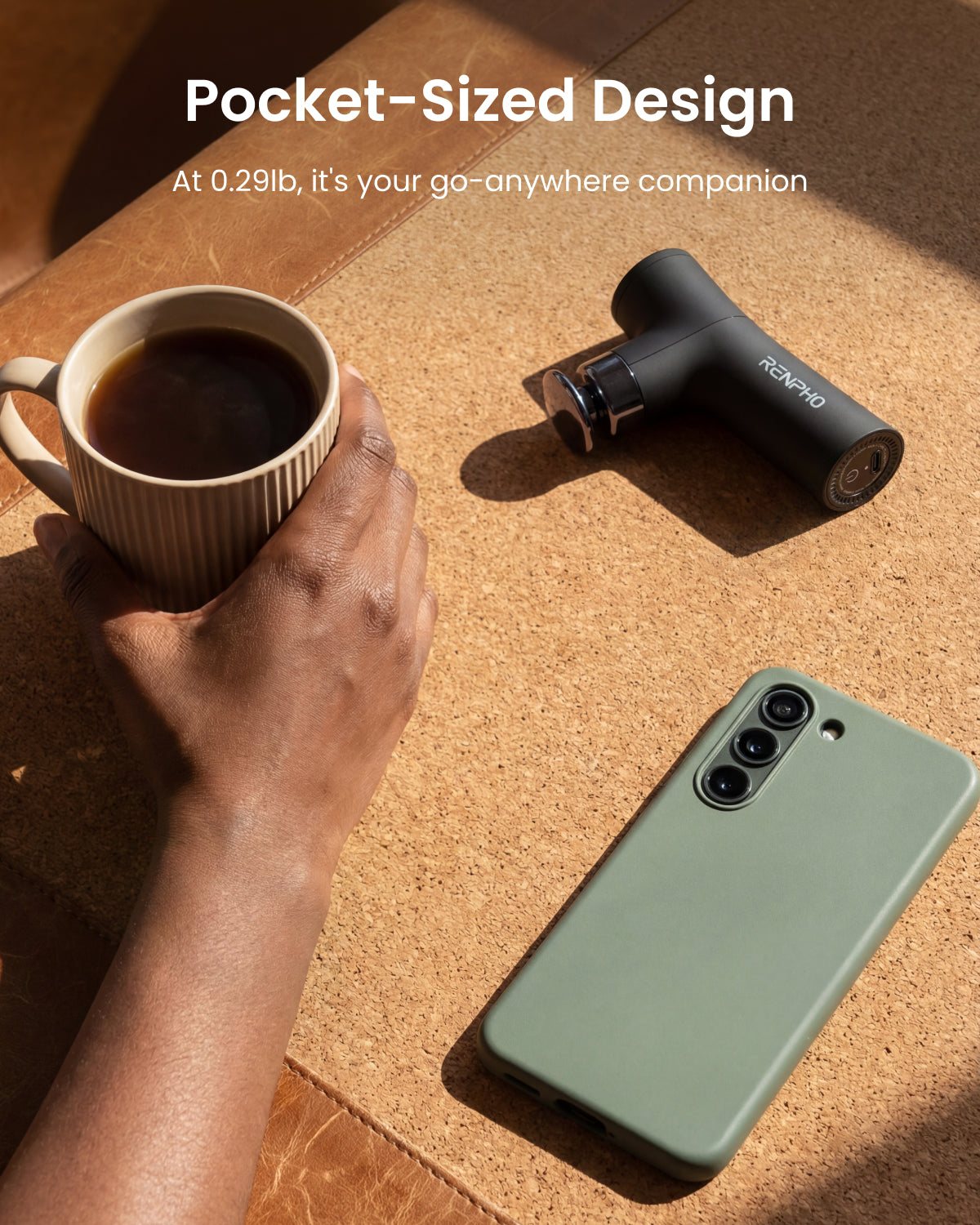 RENPHO Micro One Super Mini Massage Gun with 4 Speed Settings, Small Back Massager for Deep Tissue Muscle Relief, Percussion Massage Gun with Ergonomic Design,  Travel, Portable