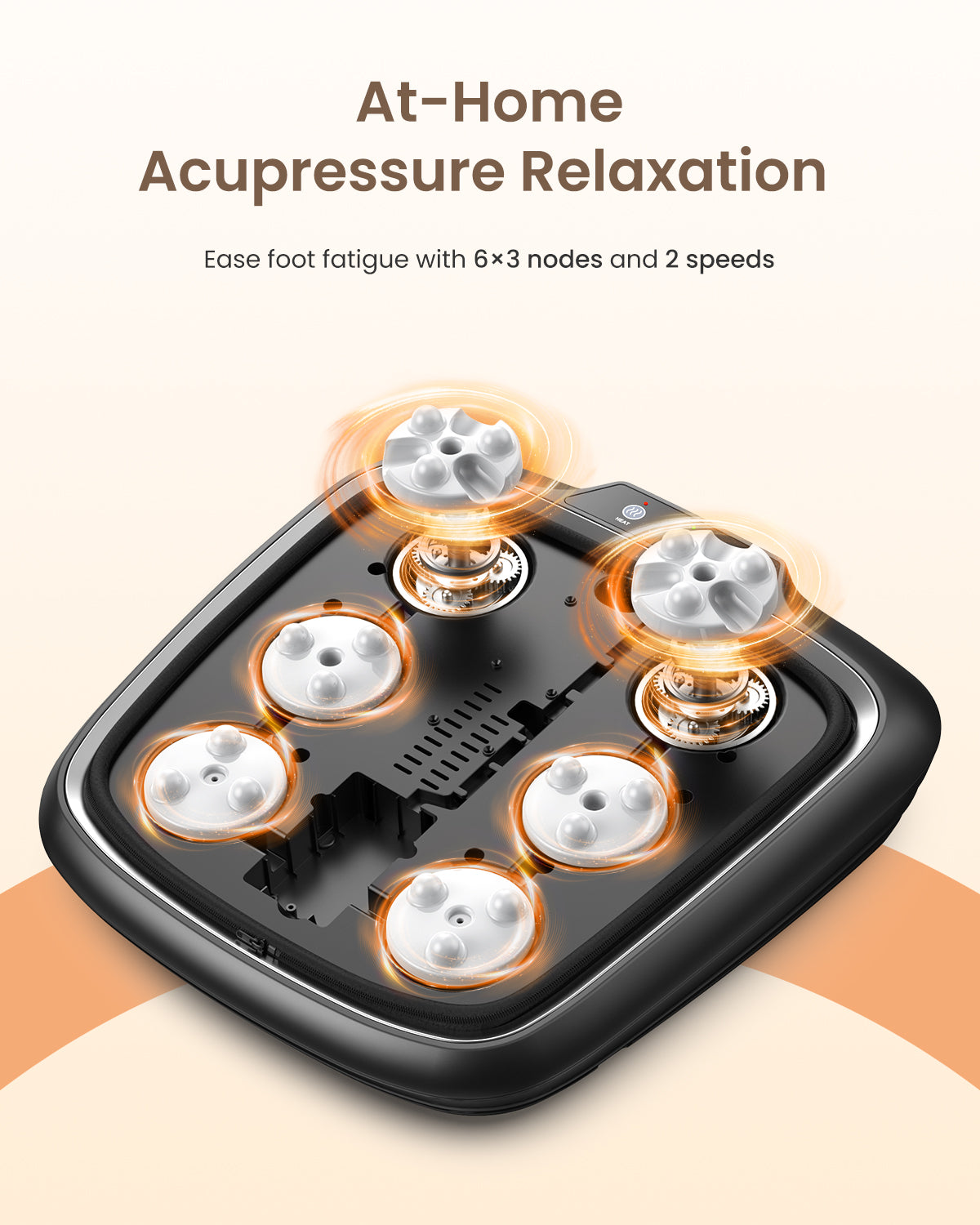 RENPHO Foot Massager with Heat, Shiatsu Heated Electric Foot Massager, Deep Kneading Feet & Back Massager for Muscle Pain Relief, Plantar Fasciitis, Home and Office Use Fit Size Feet up to 14
