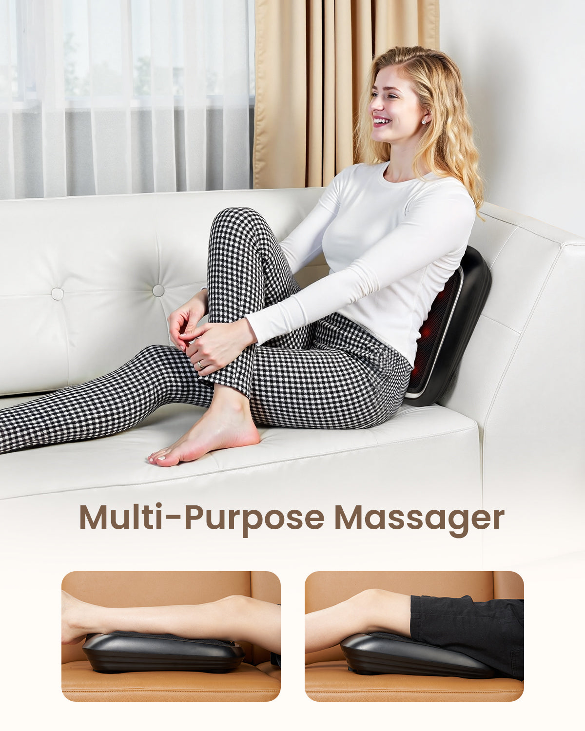 RENPHO Foot Massager with Heat, Shiatsu Heated Electric Foot Massager, Deep Kneading Feet & Back Massager for Muscle Pain Relief, Plantar Fasciitis, Home and Office Use Fit Size Feet up to 14