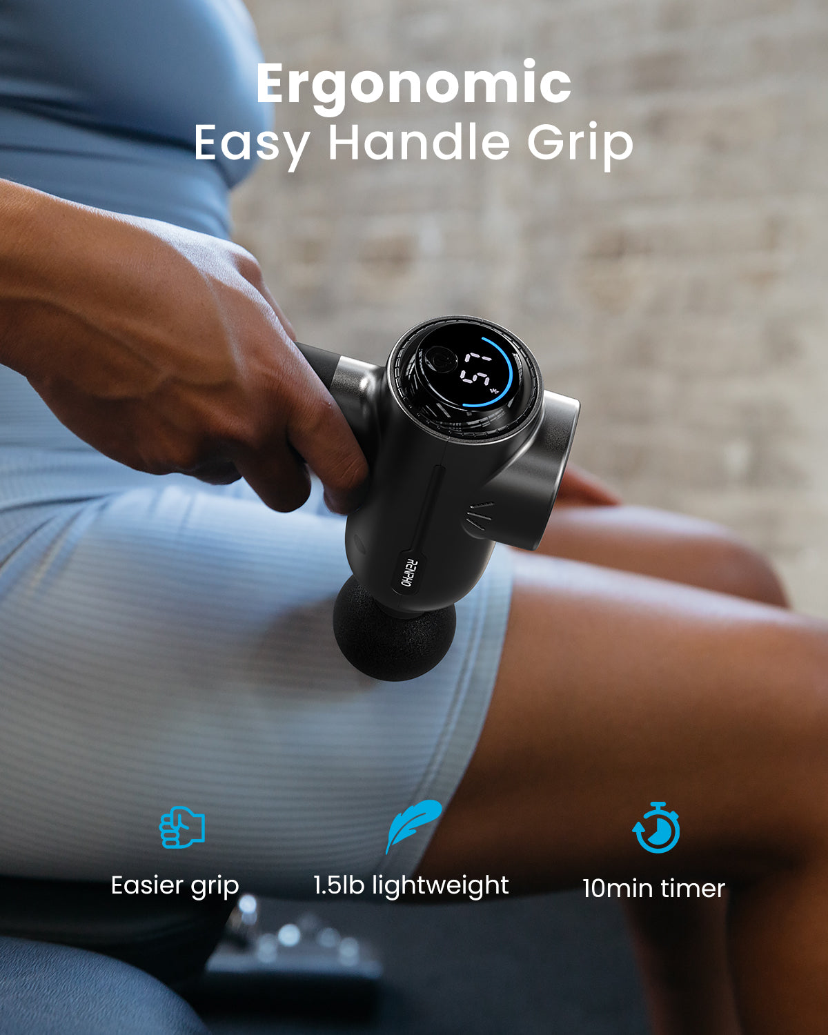 RENPHO Massage Gun with Heat, Portable Muscle Percussion Massager with Bluetooth for Back and Neck, 5 Replaceable Heads, Carry Case, Gifts for Men Women