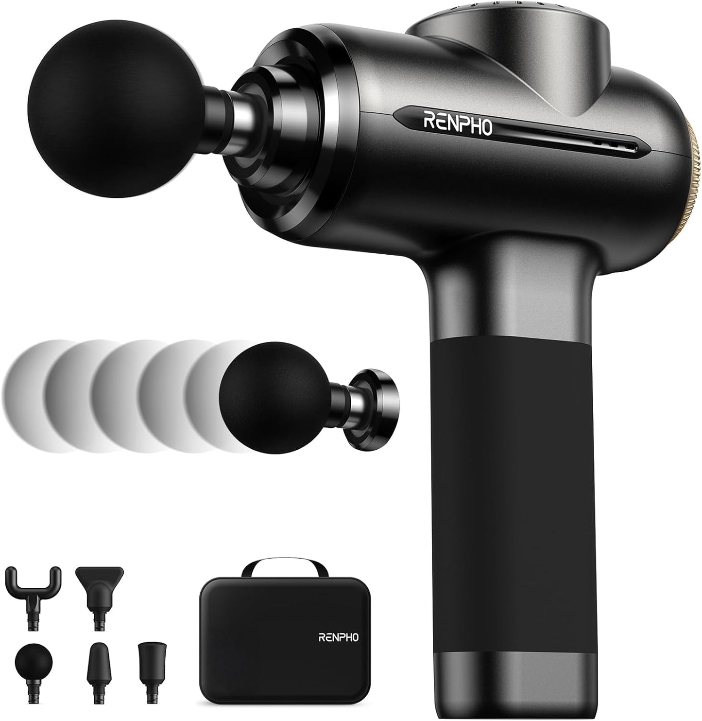 RENPHO Massage Gun with 8-12mm Adjustable Amplitude, Mothers Day Gifts from Daughter Son, Handheld Massager with Portable Travel Case for Athletes, ACTIVE EVO
