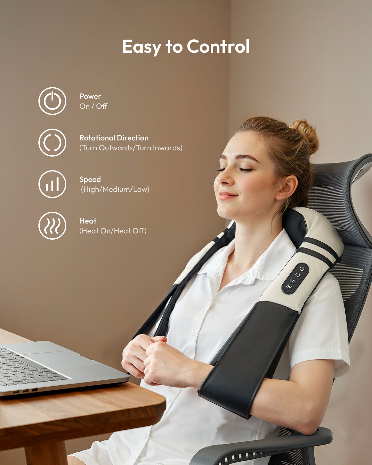 Neck Back Massager with Heat, Gift for Women/Men/Mom/Dad, 8 Node Electric Massager with Kneading for Neck, Shoulder, Back, Legs, Use at Home, Office, Car