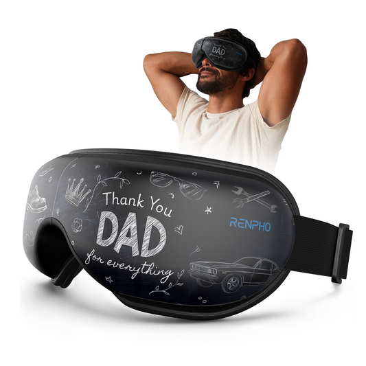 RENPHO Eyeris 1 Eye Massager with Heat, Birthday Gifts for Men Dad Him, Features Bluetooth music, Soothing Compression, Compression, Care Device for Relax Eye Strain