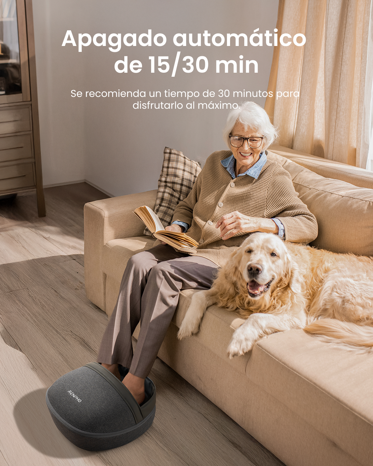 Masajeador de pies RENPHO con calor para relajación, masaje de pies con amasamiento profundo, masajeador de pies eléctrico Shiatsu para uso en casa o en la oficina, regalo para hombres y mujeres