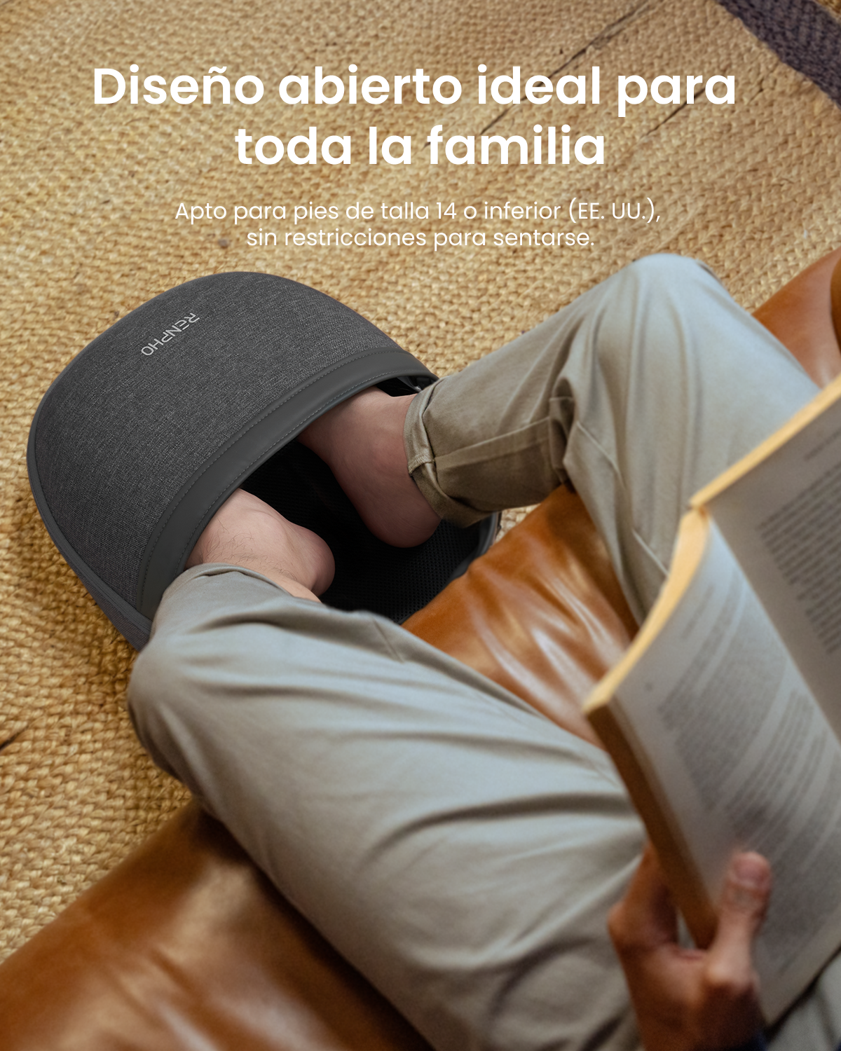 Masajeador de pies RENPHO con calor para relajación, masaje de pies con amasamiento profundo, masajeador de pies eléctrico Shiatsu para uso en casa o en la oficina, regalo para hombres y mujeres