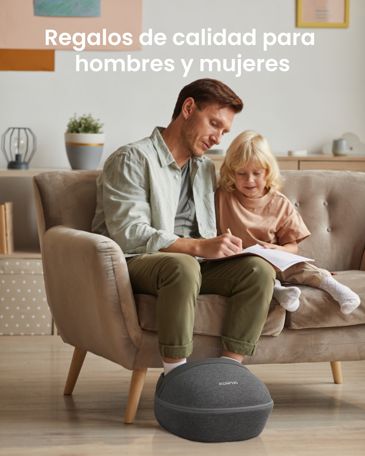 Masajeador de pies RENPHO con calor para relajación, masaje de pies con amasamiento profundo, masajeador de pies eléctrico Shiatsu para uso en casa o en la oficina, regalo para hombres y mujeres