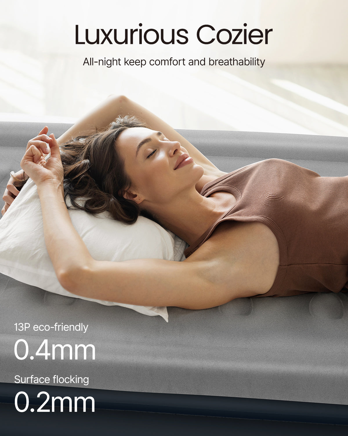 iDOO Single Air Bed, Inflatable Mattress with Built-in Electric Pump, 3 Mins Quick Self-Inflation/Deflation Guest Air Mattress, Blow Up Camping Bed for Home Portable Travel 190x100x46cm 250kg MAX