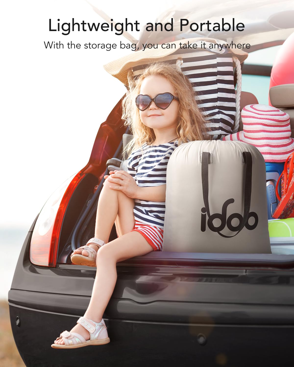 iDOO Single Air Bed, Inflatable Mattress with Built-in Electric Pump, 3 Mins Quick Self-Inflation/Deflation Guest Air Mattress, Blow Up Camping Bed for Home Portable Travel 190x100x46cm 250kg MAX
