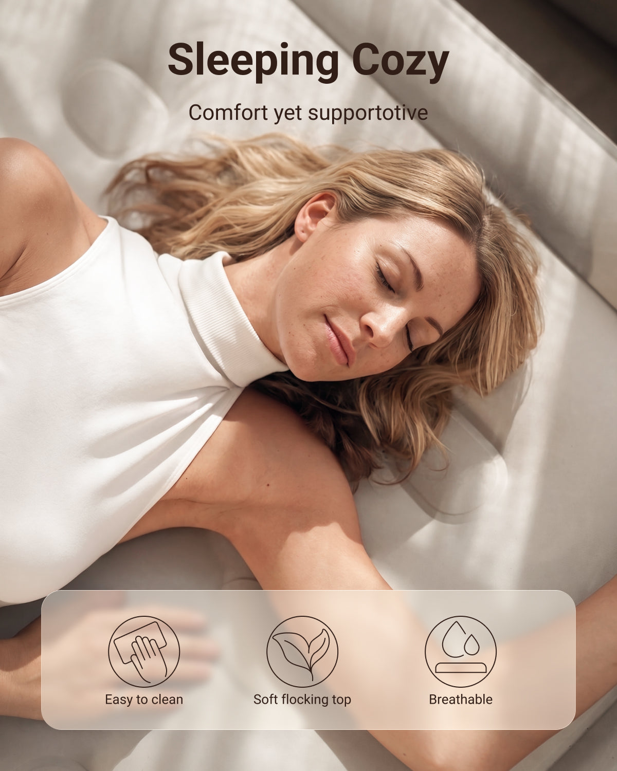 iDOO Inflatable Air Mattress, King Size Airbed with Built-in Pump, Double Blow Up Mattress in 3 Mins Fast Inflation, Upgraded Flocked Surface Comfort Air Bed for Home&Camping Use -203x152x46cm