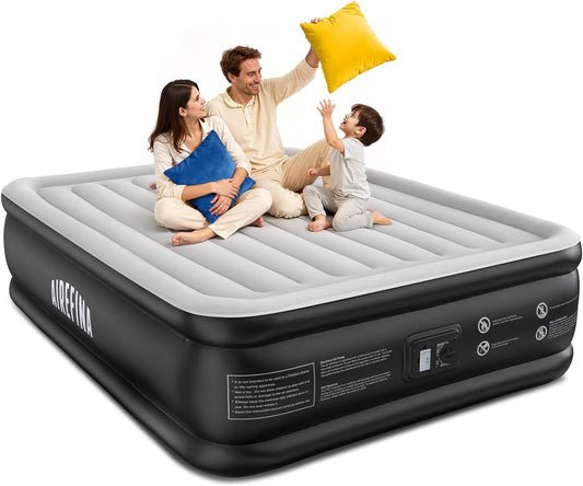 Airefina Inflatable Mattress, Air Bed with Built-in Pump, Blow Up Mattress