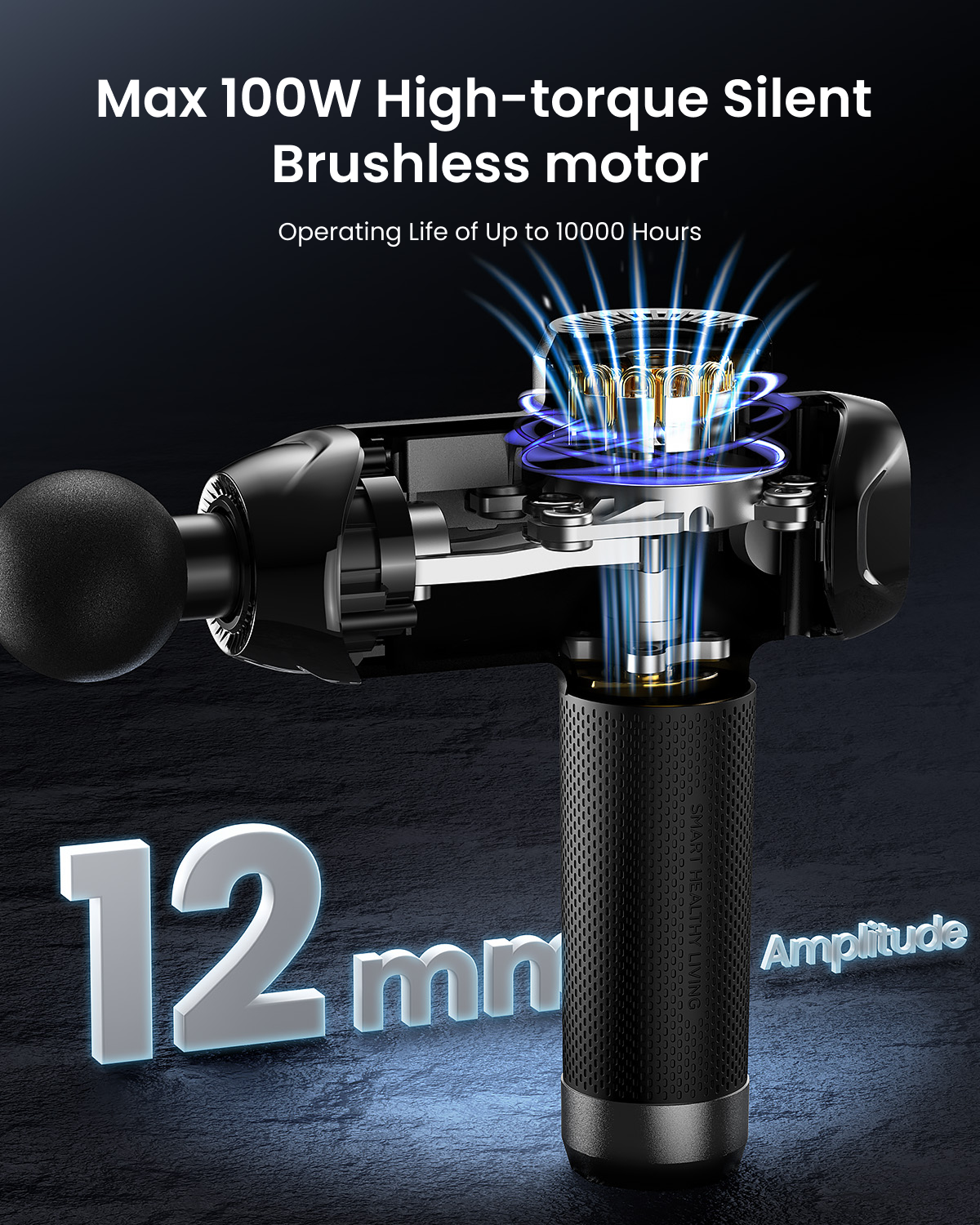 RENPHO Massage Gun Deep Tissue with Heat and Cold, FSA HSA Eligible Percussion Muscle Massage Gun Bluetooth with 12mm Amplitude, Handheld Massager Gun, Power+ Thermacool Grey