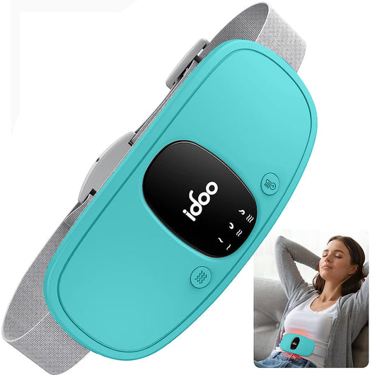 iDOO Cordless Heating Pad for Period Cramps, 3 Heat Setting, 3 Massage Modes,Birthday Christmas Gifts for Girlfriend Mom Wife Women, FSA HSA Eligible, Cyan