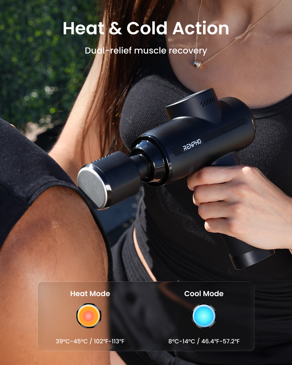 RENPHO Massage Gun with Heat and Cold, Valentine's Day Gifts, [2026 Upgraded] Percussion Deep Tissue Handheld Neck Massager, Massage Gift for Men Women