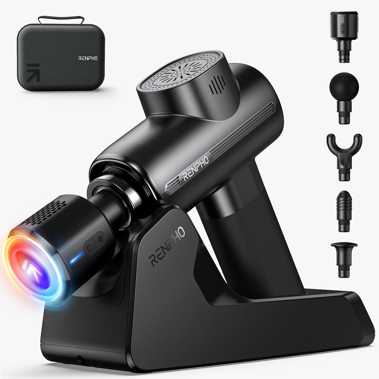 RENPHO Massage Gun Deep Tissue with Charging Stand, Back Massager with Heat and Cold, Percussion Body Muscle Massager for Athletes Pain Relief