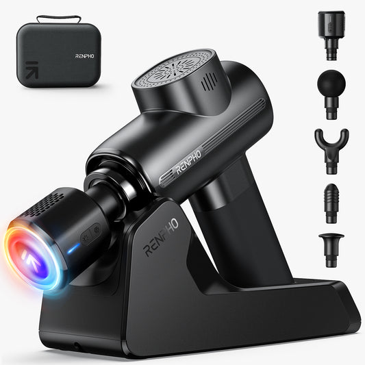 RENPHO Massage Gun Deep Tissue with Charging Stand, Back Massager with Heat and Cold, Percussion Body Muscle Massager for Athletes Pain Relief