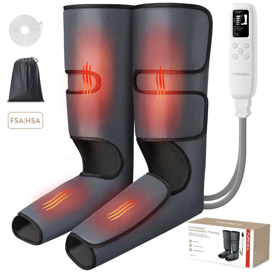 RENPHO Leg Massager for Circulation, Air Compression Foot and Leg Massage, FSA HSA Eligiable,5 Modes and 5 Intensities, Black