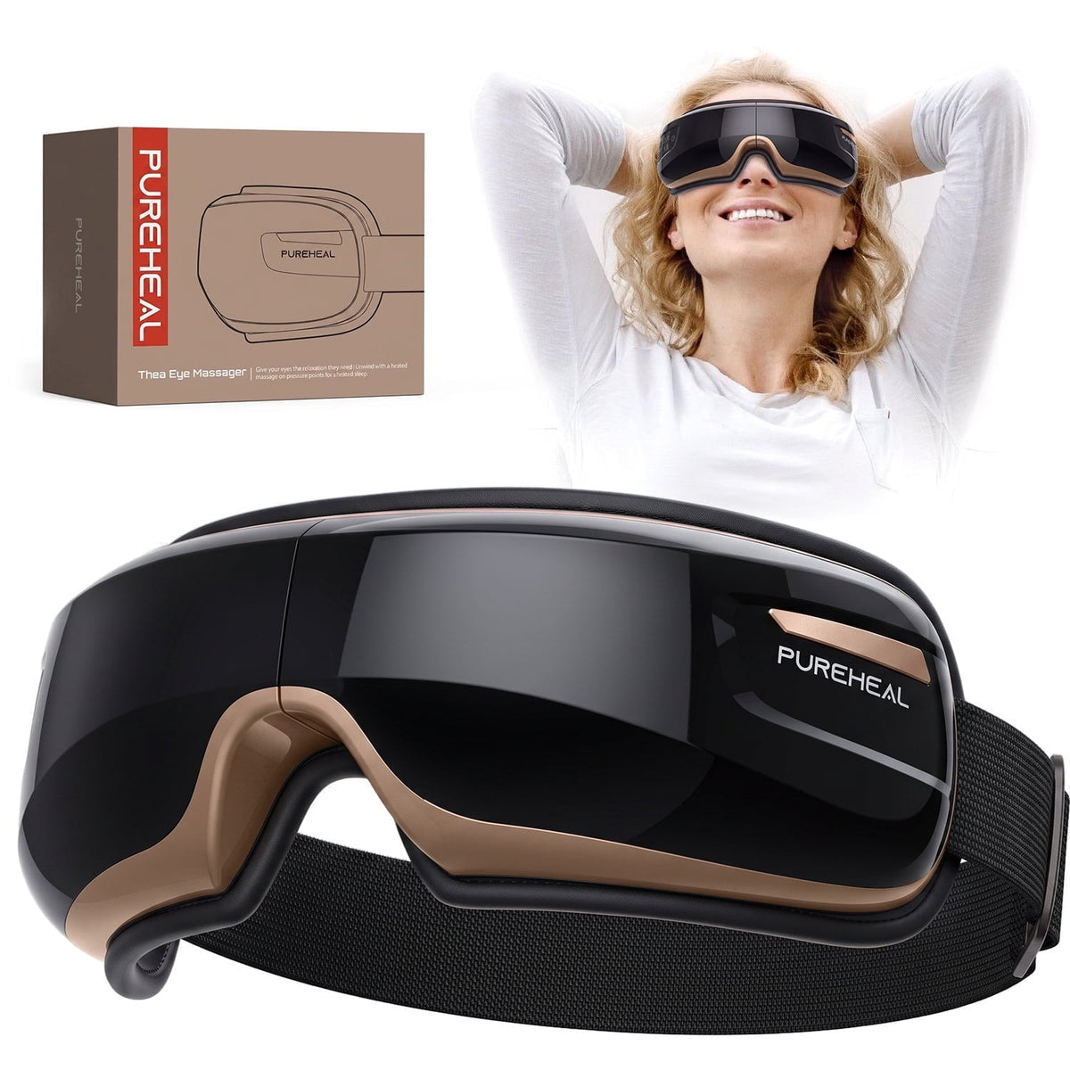 RENPHO Heated Eye Massager with Air Compression, Eye Mask for Relax, Reduce Strain, Gift for Women Men
