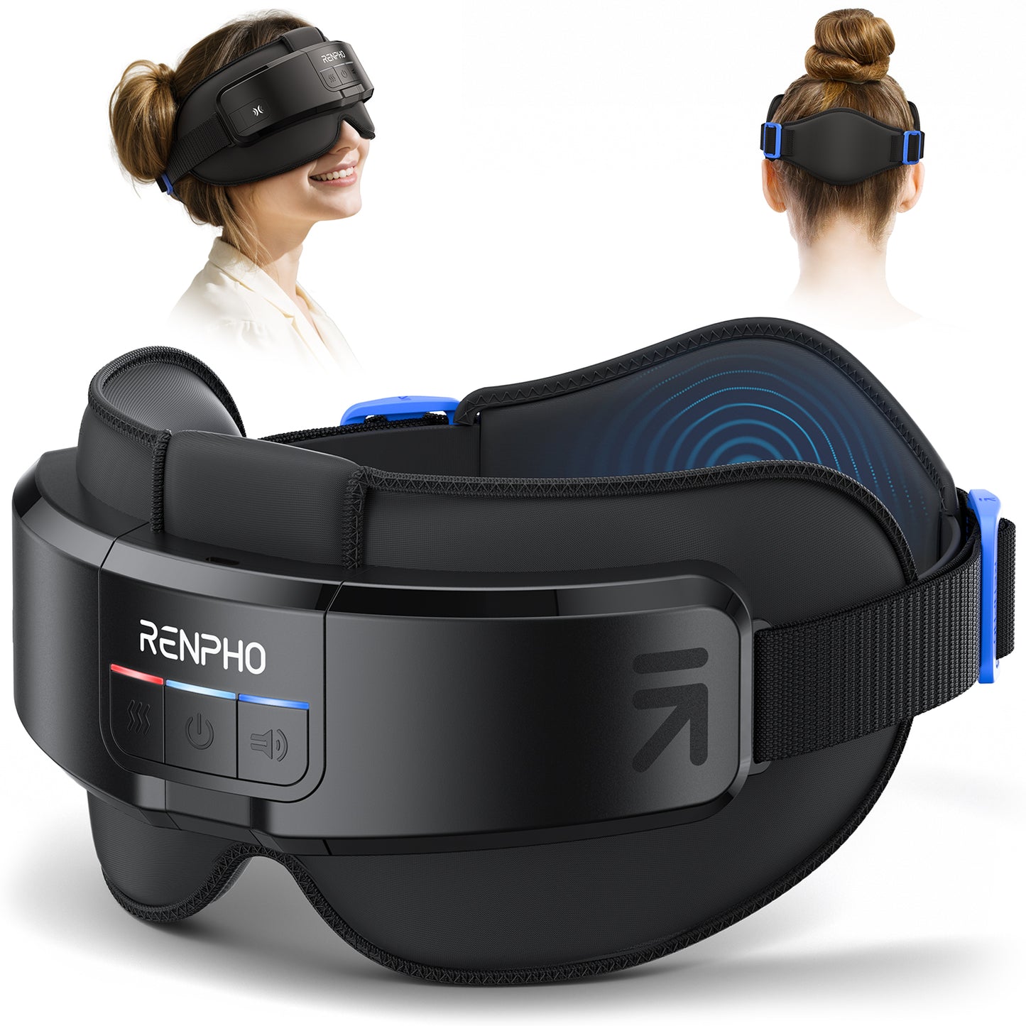 RENPHO FSA/HSA Eligible Head & Eye Massager, Eyeris Masc Heated Eye & Head Mask for Migraines, Mother's Day Gifts for Mom, Headache Massager for Forehead, Occiput and Temple, Birthday Gifts